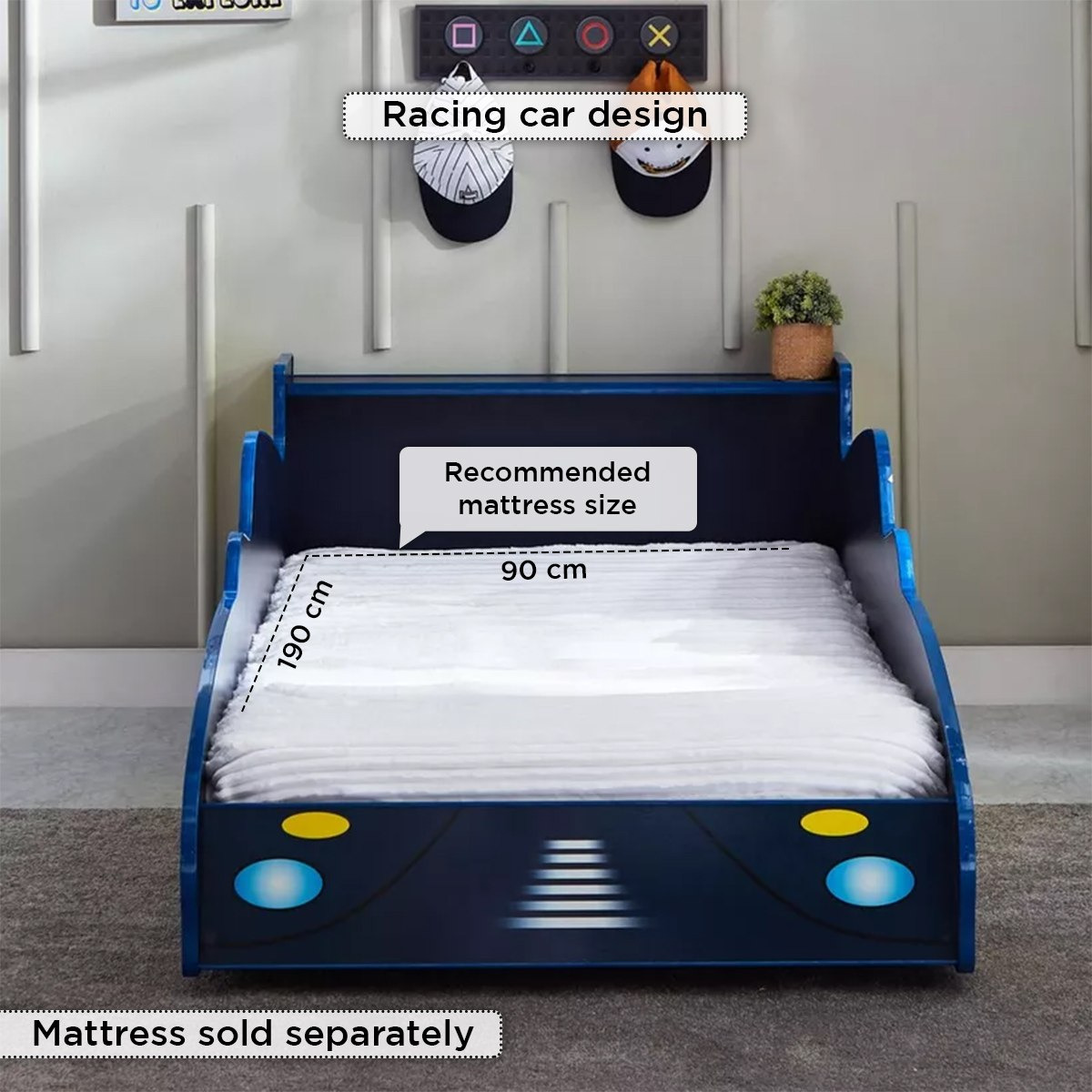 سرير بتصميم سيارة سباق من سوبريم أف1 - 90x190 سم-hbxfurniture-bedsandbedsets-beds-single-image-6