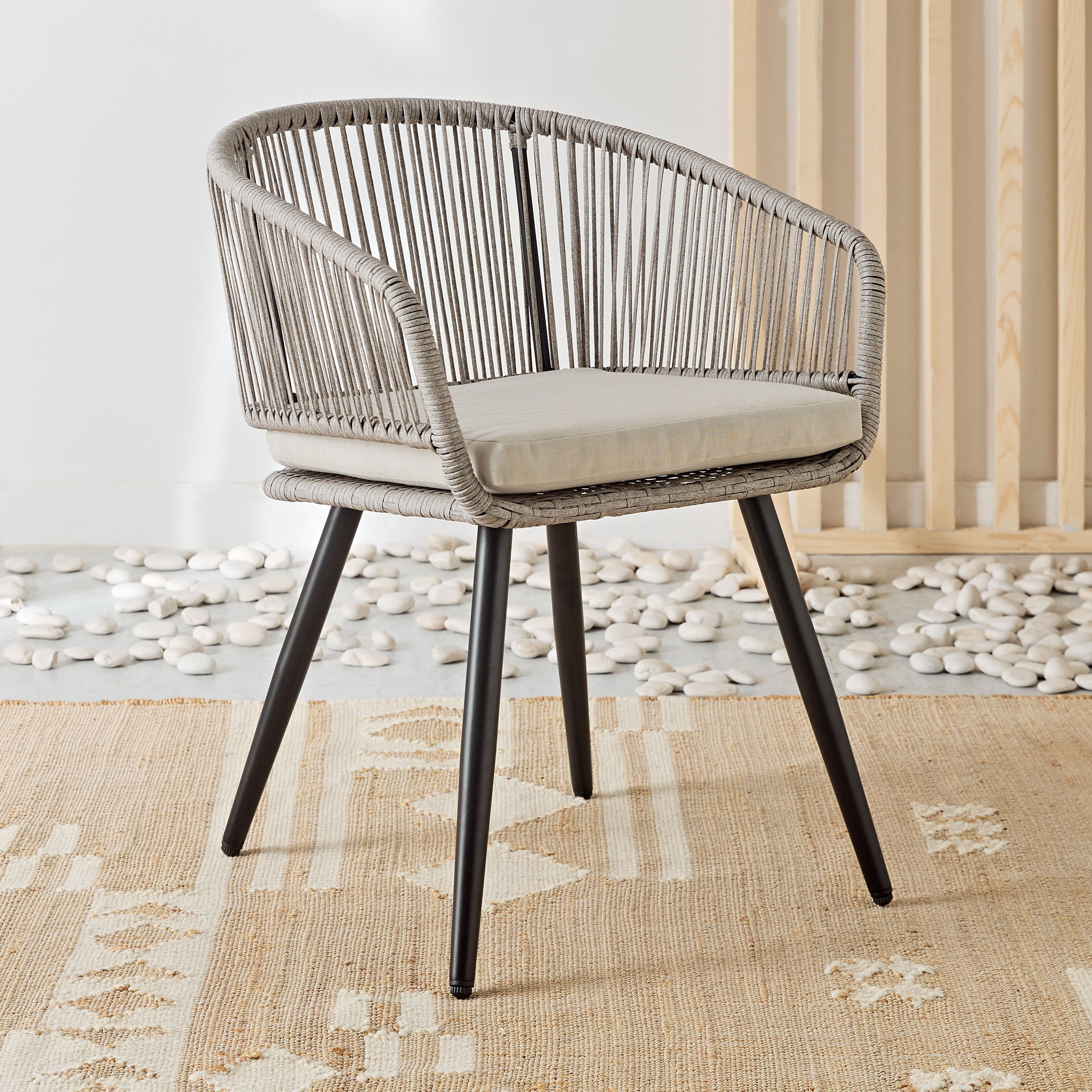 Vera Fresca Coal 2-Seater Outdoor Balcony Set with Cushions-hbxfurniture-outdoor-diningsets-image-3