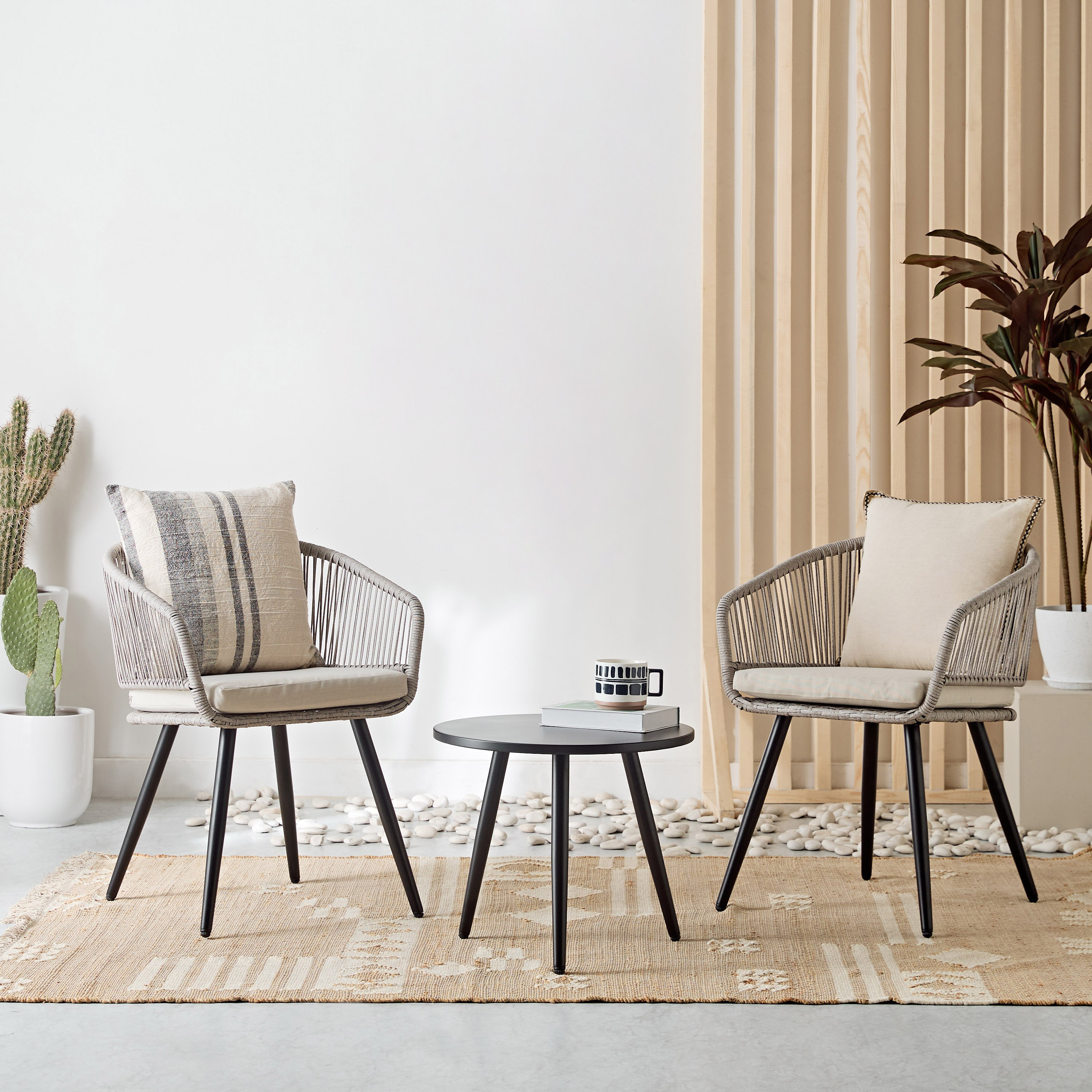 Vera Fresca Coal 2-Seater Outdoor Balcony Set with Cushions-hbxfurniture-outdoor-diningsets-image-9