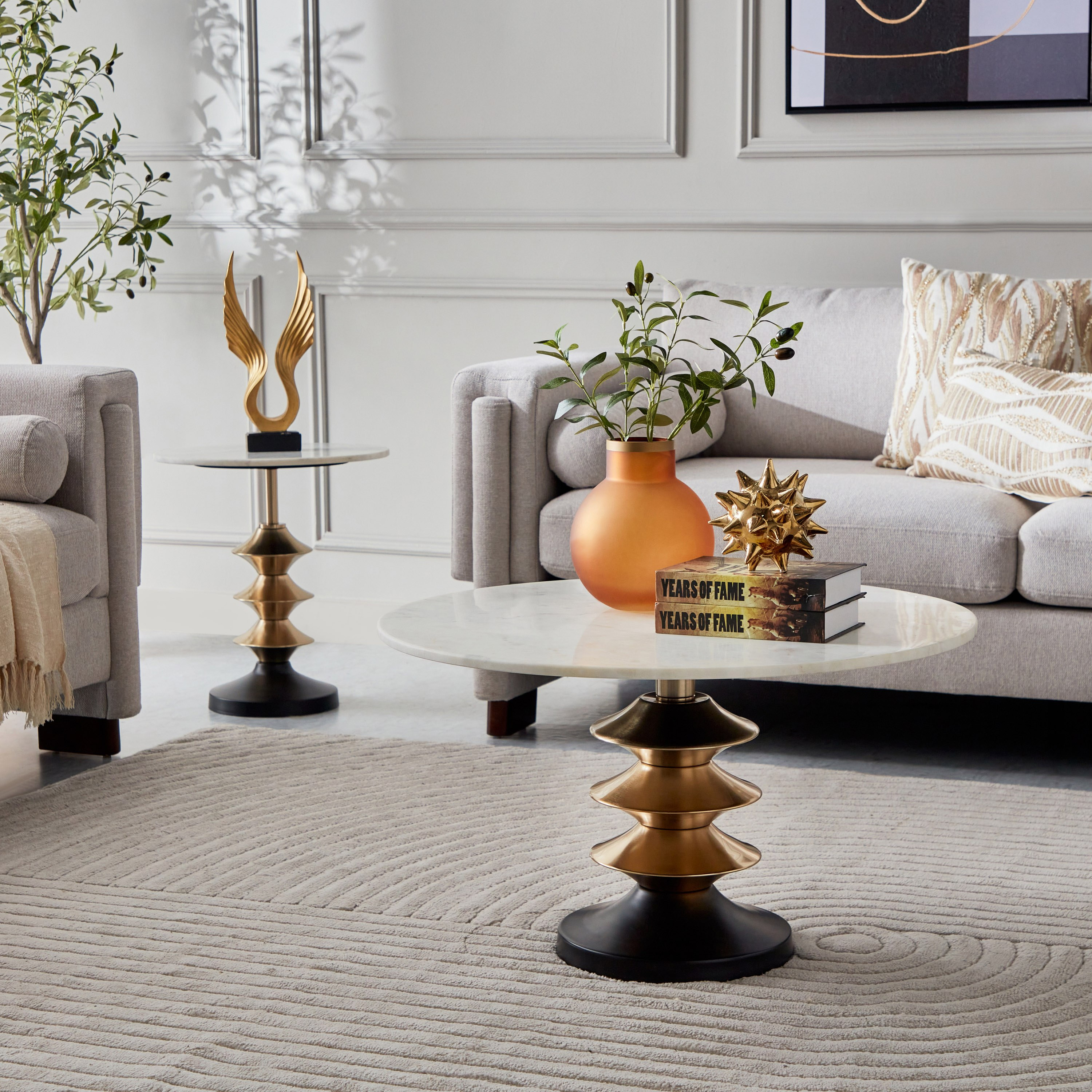 Cavon Helix Genuine Marble Top End Table-hbxfurniture-livingroom-endtables-image-5