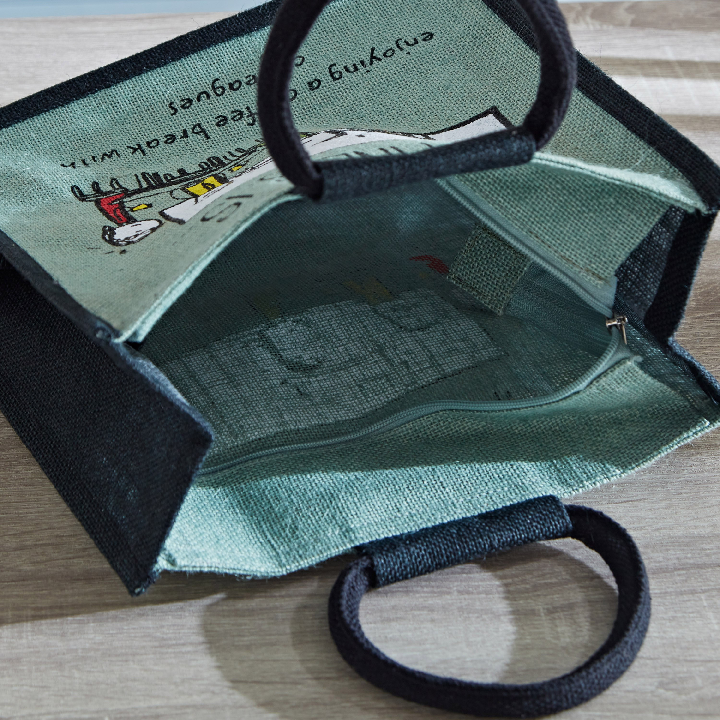 Happiness is Print Multiutility Jute Bag - 30x30x20 cm-hbxhomeware-hbxkitchen-image-3