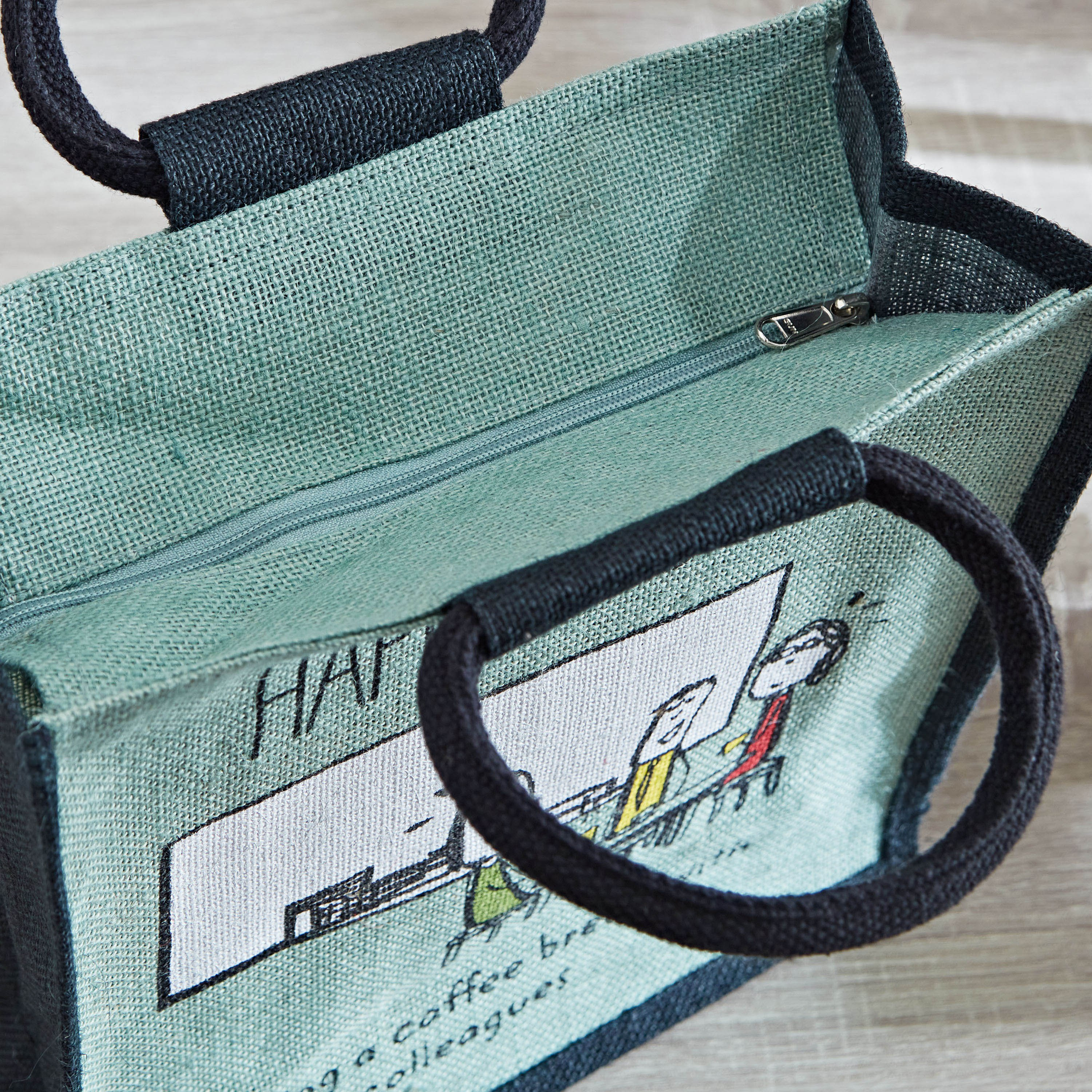Happiness is Print Multiutility Jute Bag - 30x30x20 cm-hbxhomeware-hbxkitchen-image-4