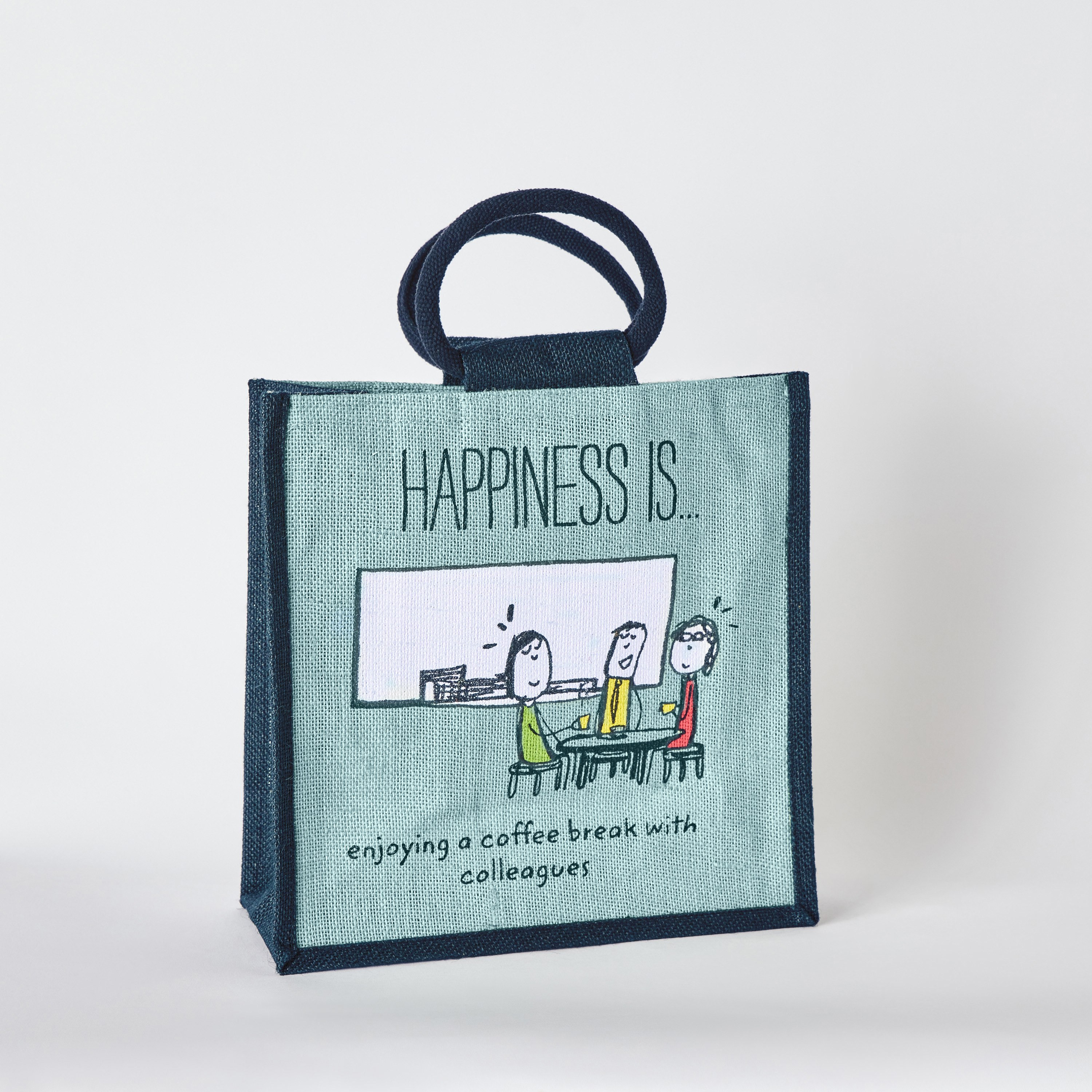 Happiness is Print Multiutility Jute Bag - 30x30x20 cm-hbxhomeware-hbxkitchen-image-6