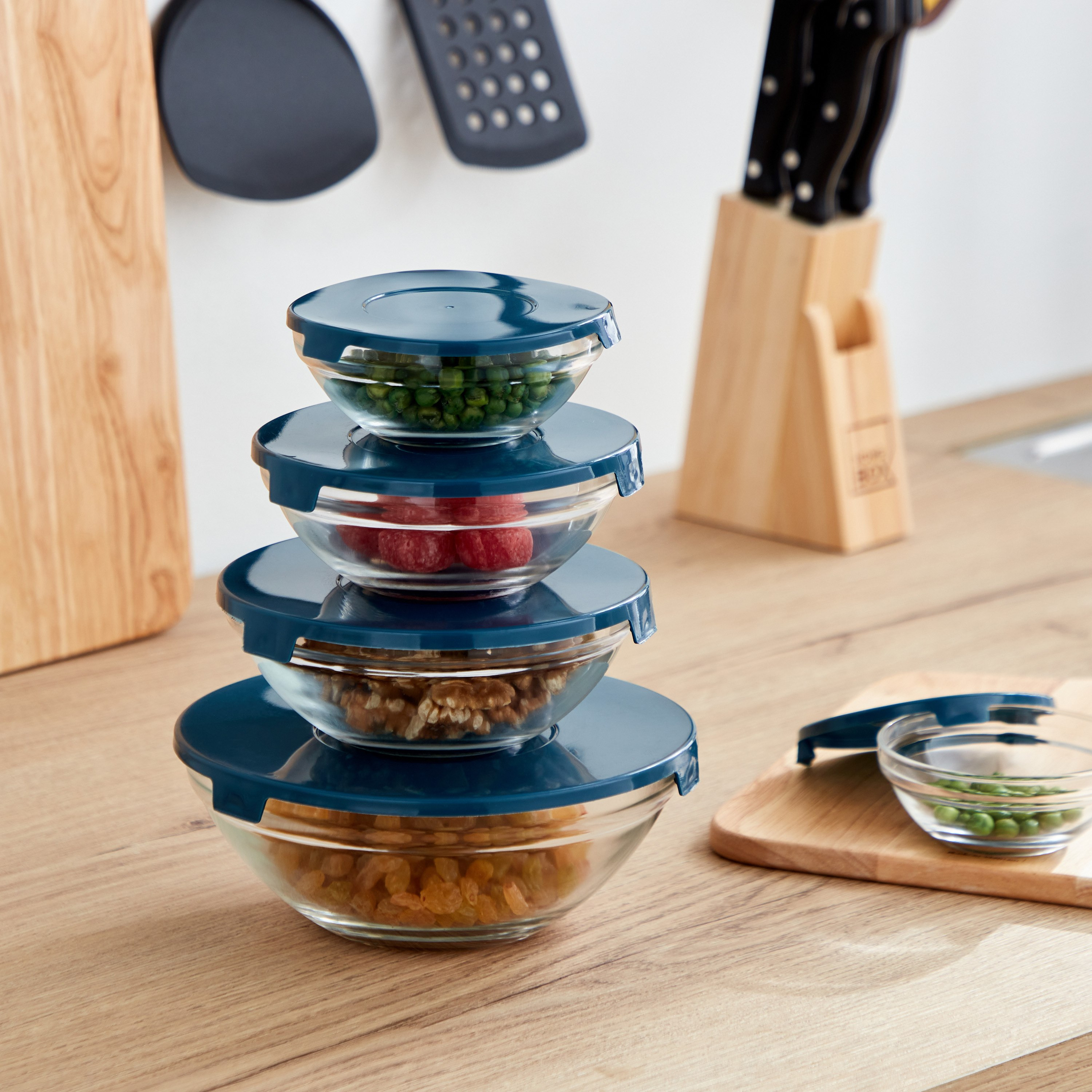 Buy Prime 5 Piece Glass Bowl Set with Lid Online in UAE Homebox