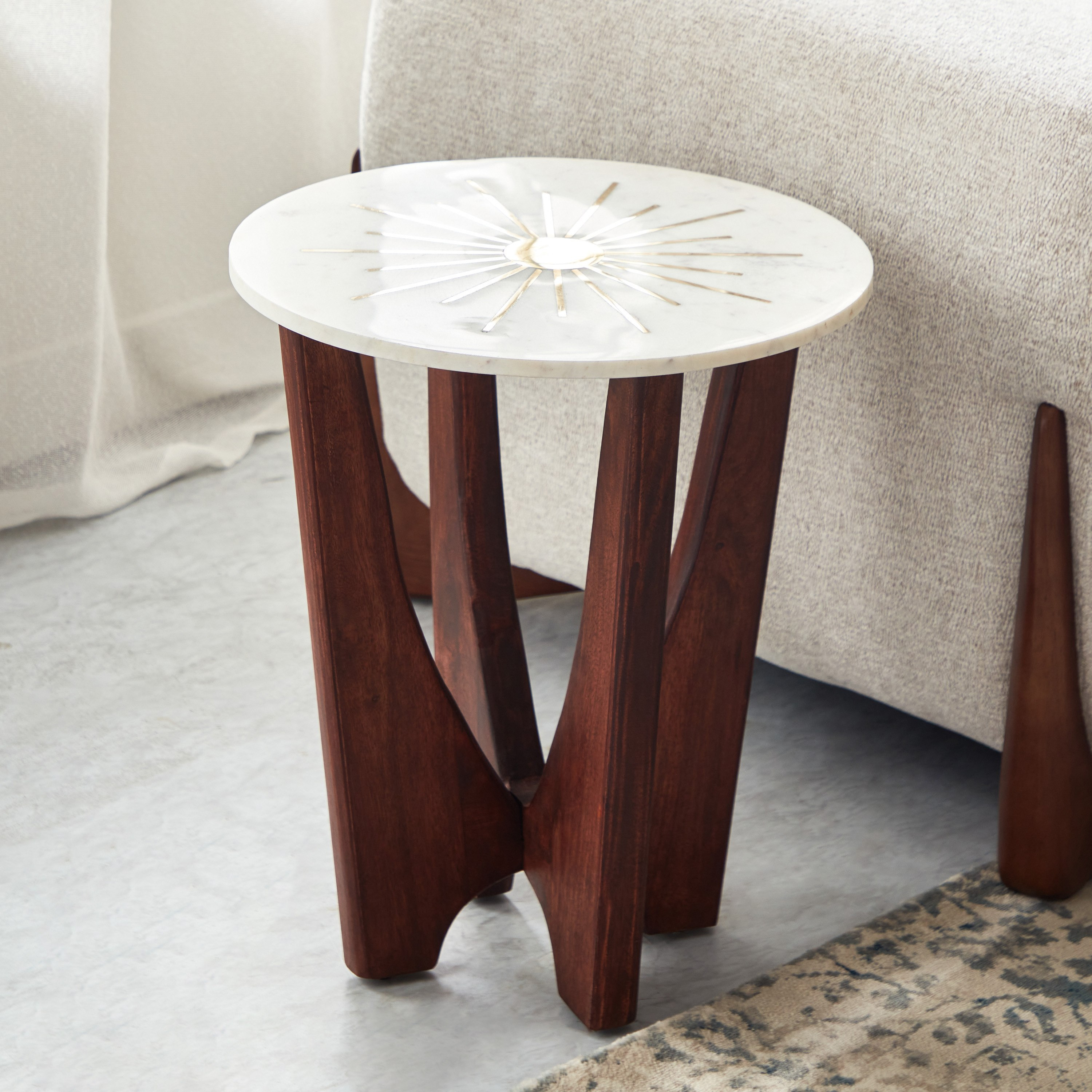 Vendra Arka Solid Wood End Table with Genuine Marble Top and Brass Inlay-PROMO_HB_SA_HBX10_TH1000_NEW_031025-image-2