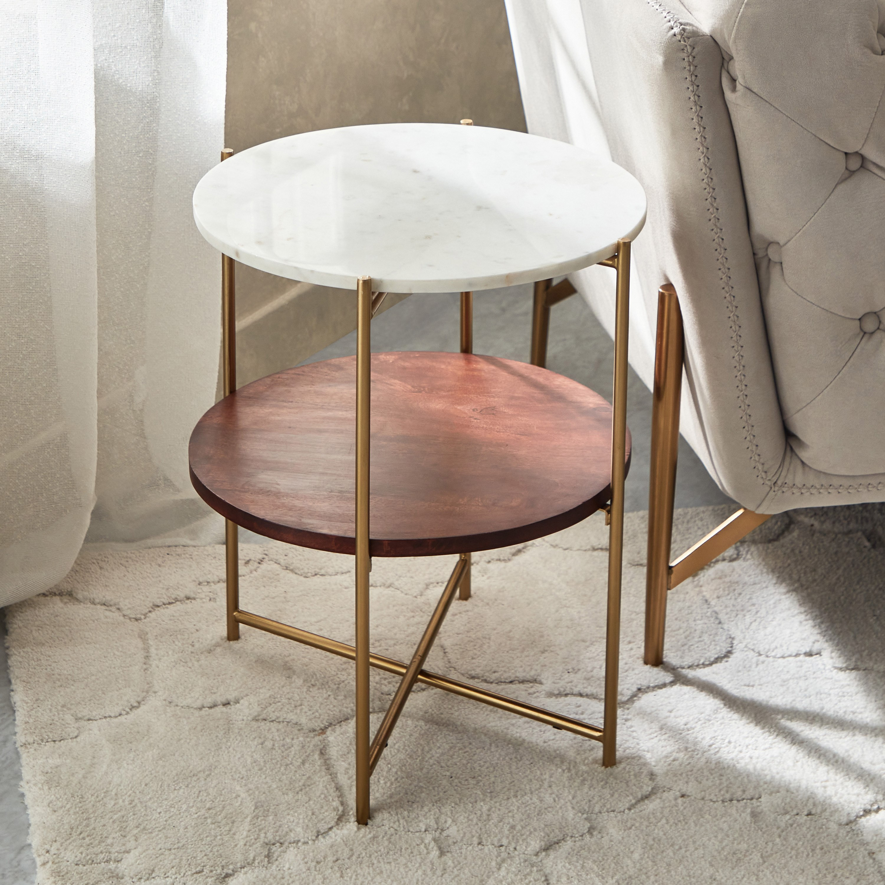 Vendra Messika Nxt Genuine Marble Top End Table with Solid Wood Shelf-PROMO_HB_SA_HBX10_TH1000_NEW_031025-image-2