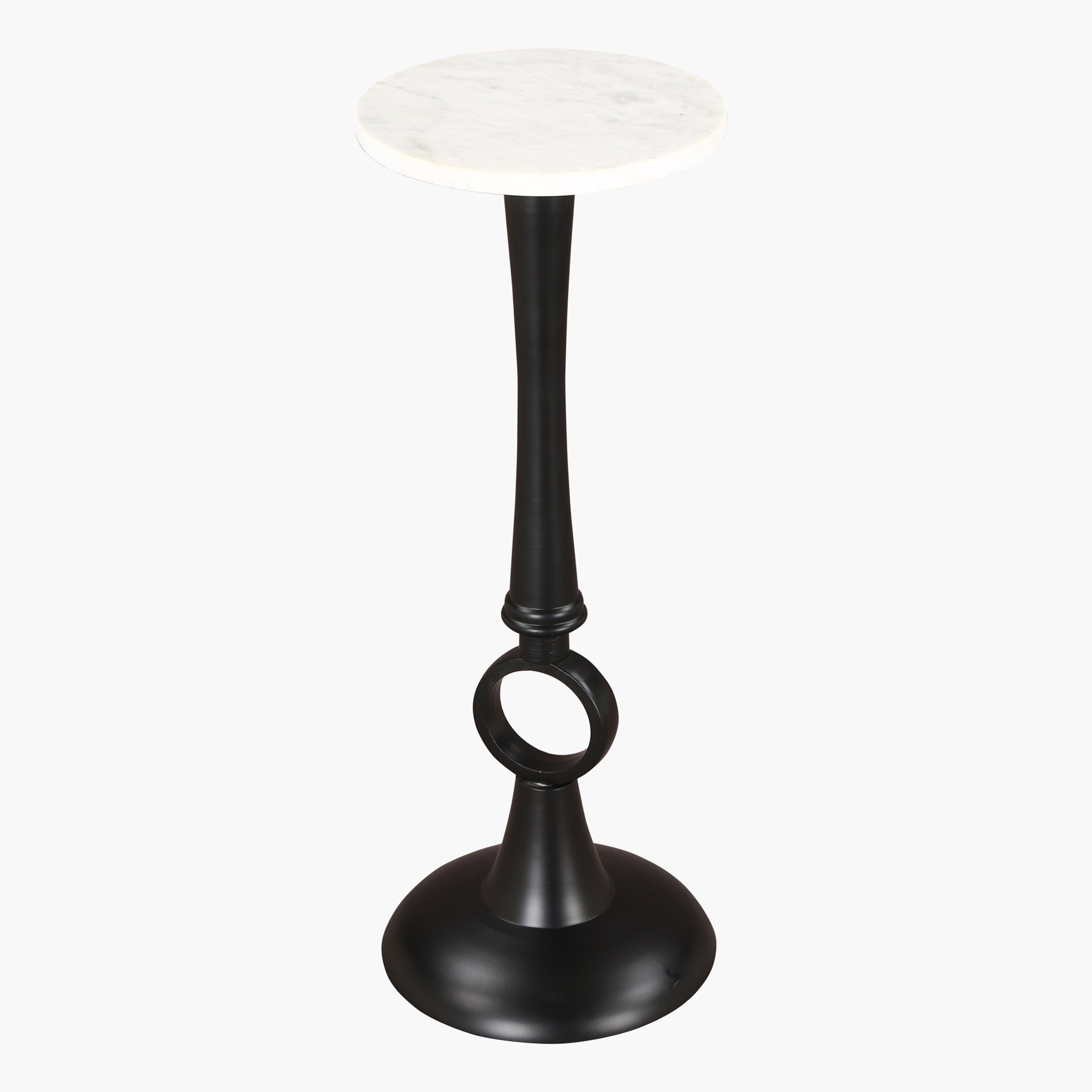 Vendra Pole Genuine Marble Top Accent Table-hbxfurniture-livingroom-endtables-image-1