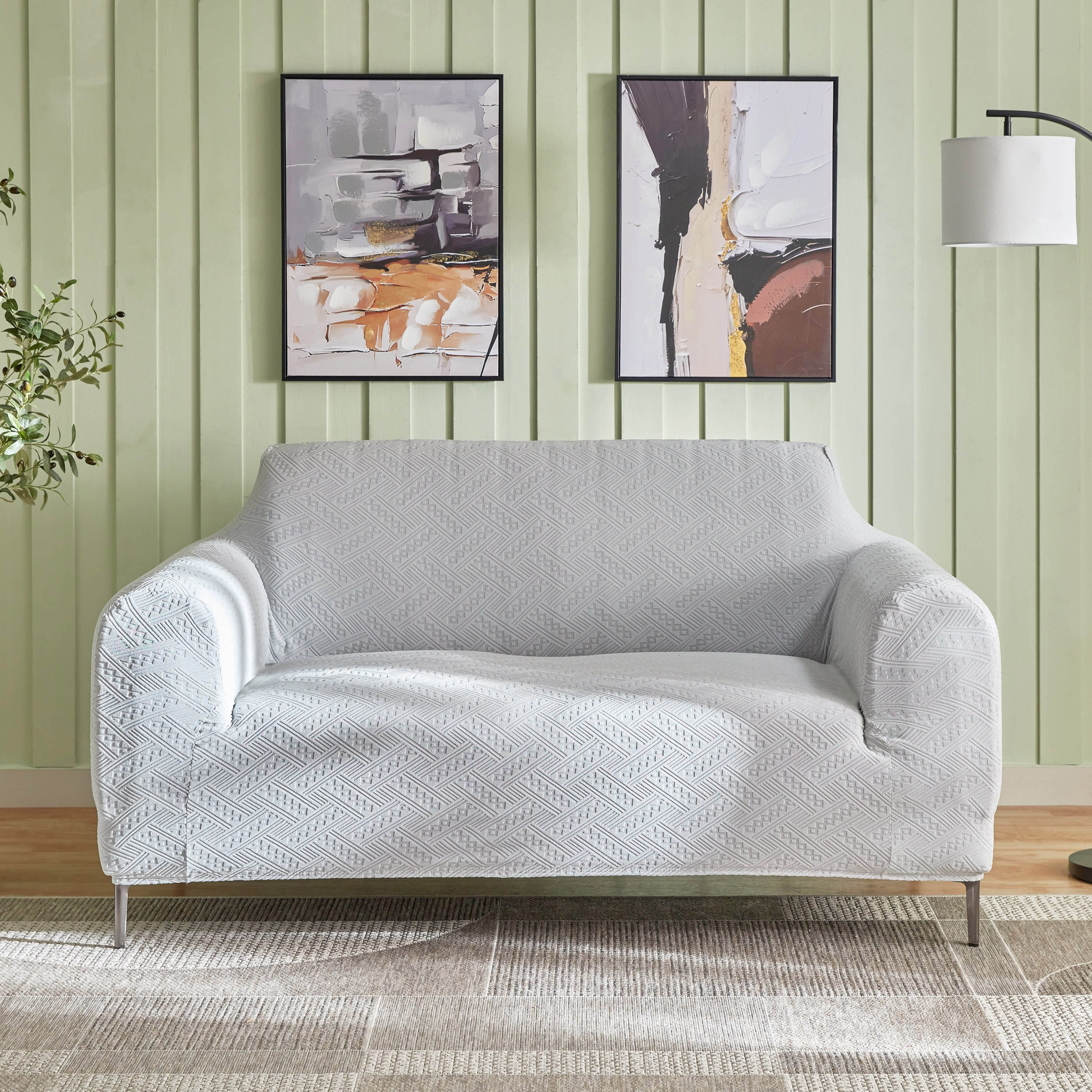 Comfino 2-Seater Knitted Jacquard Sofa Cover - 135-175 cm-hbxhomeware-hbxdecorandfurnishings-image-2