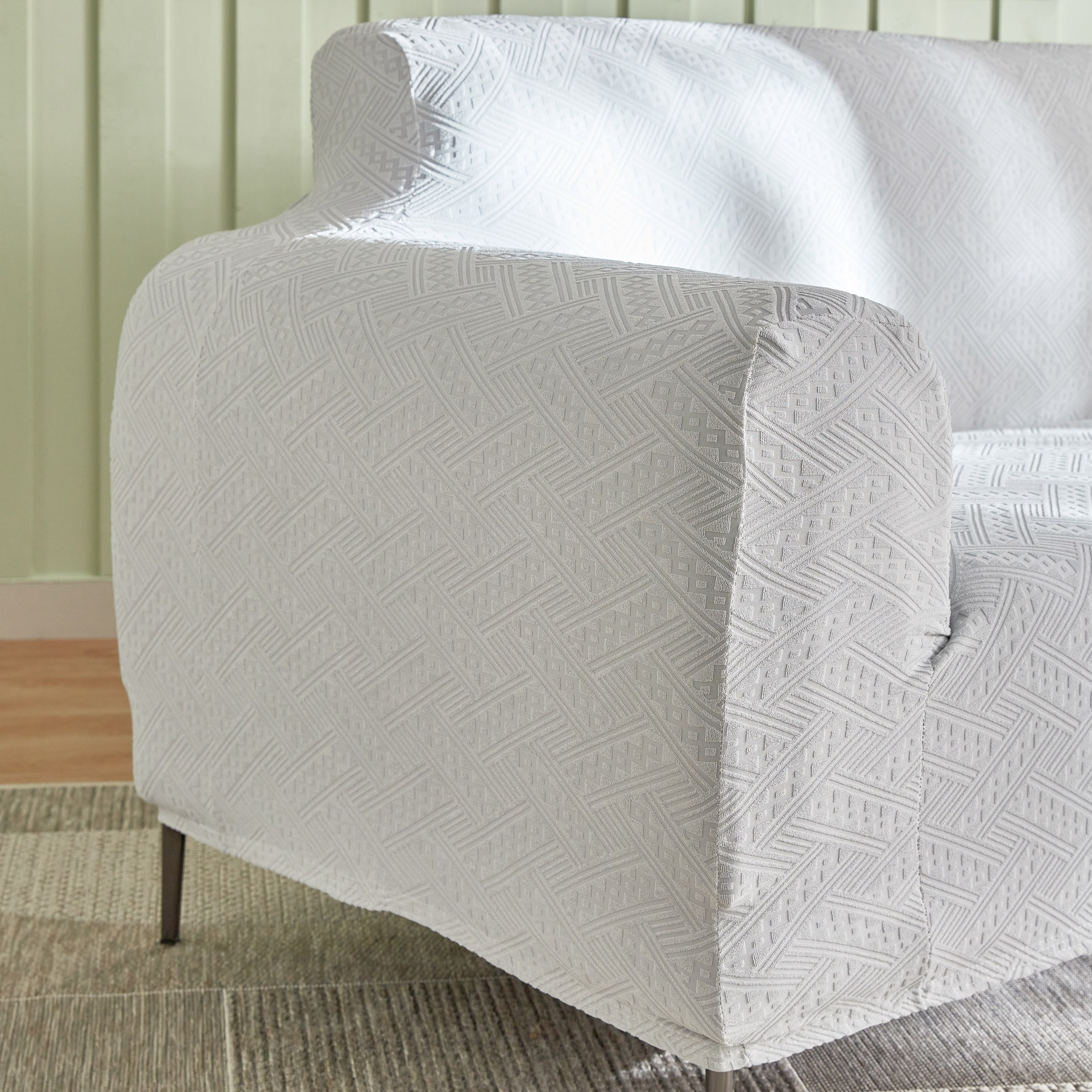 Comfino 2-Seater Knitted Jacquard Sofa Cover - 135-175 cm-hbxhomeware-hbxdecorandfurnishings-image-3