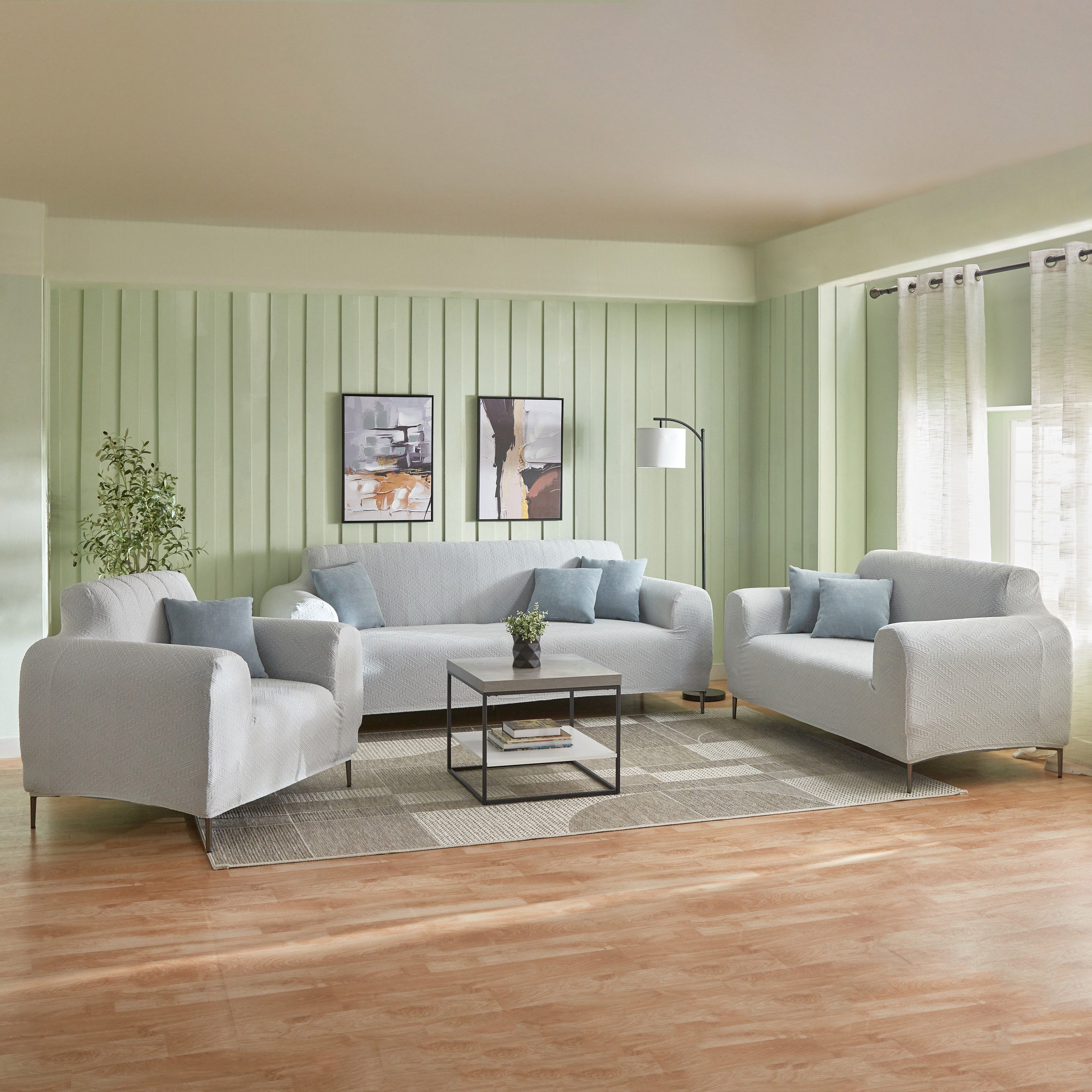 Comfino 2-Seater Knitted Jacquard Sofa Cover - 135-175 cm-hbxhomeware-hbxdecorandfurnishings-image-6