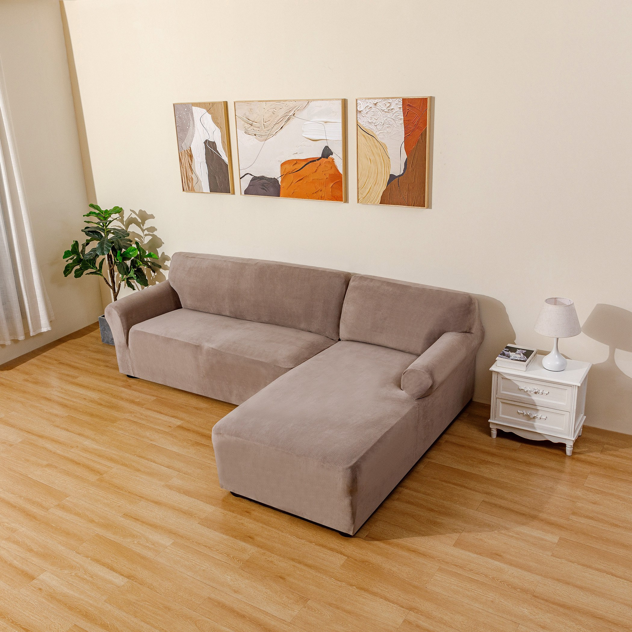 غطاء كنبة ركنية يمين مخملي سادة من فيلورا- 110-135 و 90-100 سم-hbxhomeware-hbxdecorandfurnishings-image-6