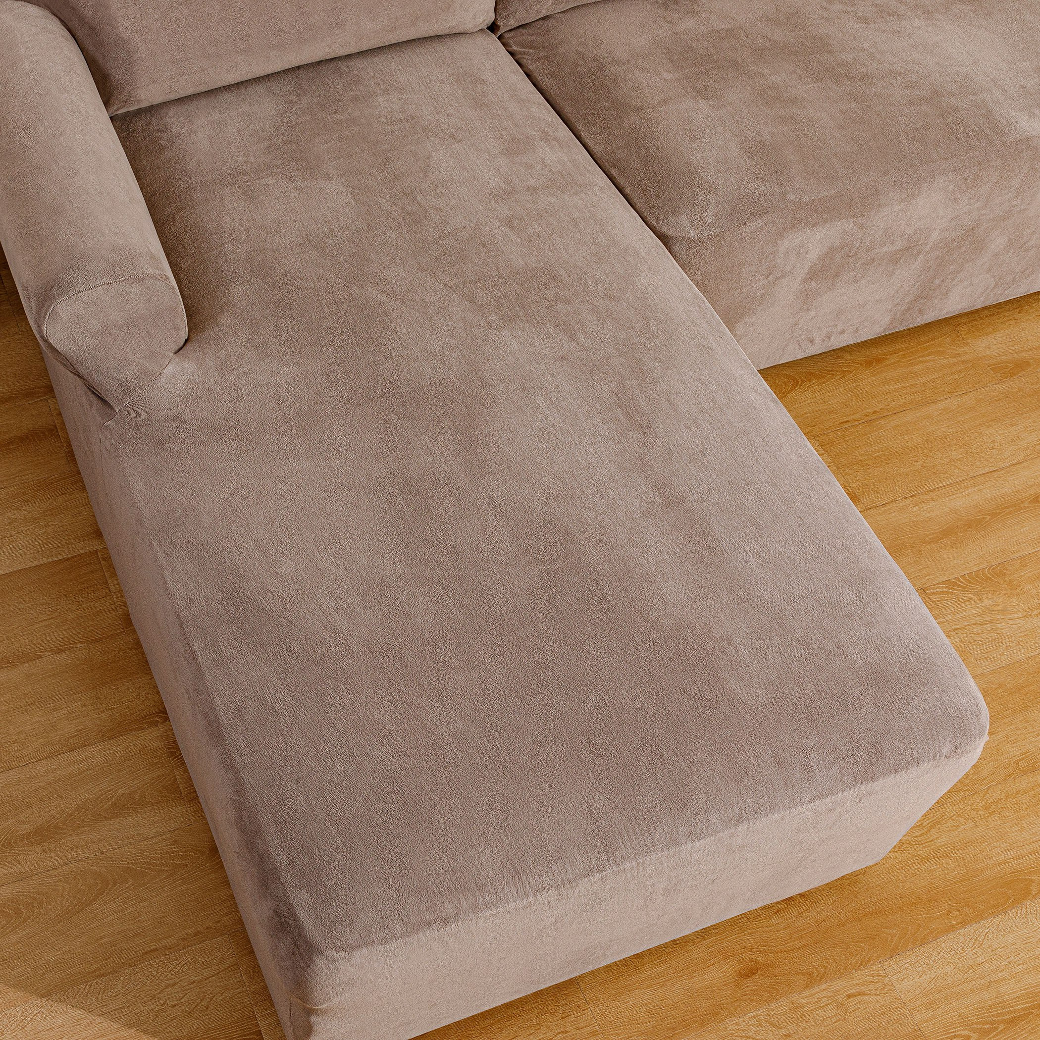 غطاء كنبة ركنية يسار مخملي سادة من فيلورا - 90-100 و 110-135 سم-hbxhomeware-hbxdecorandfurnishings-image-4
