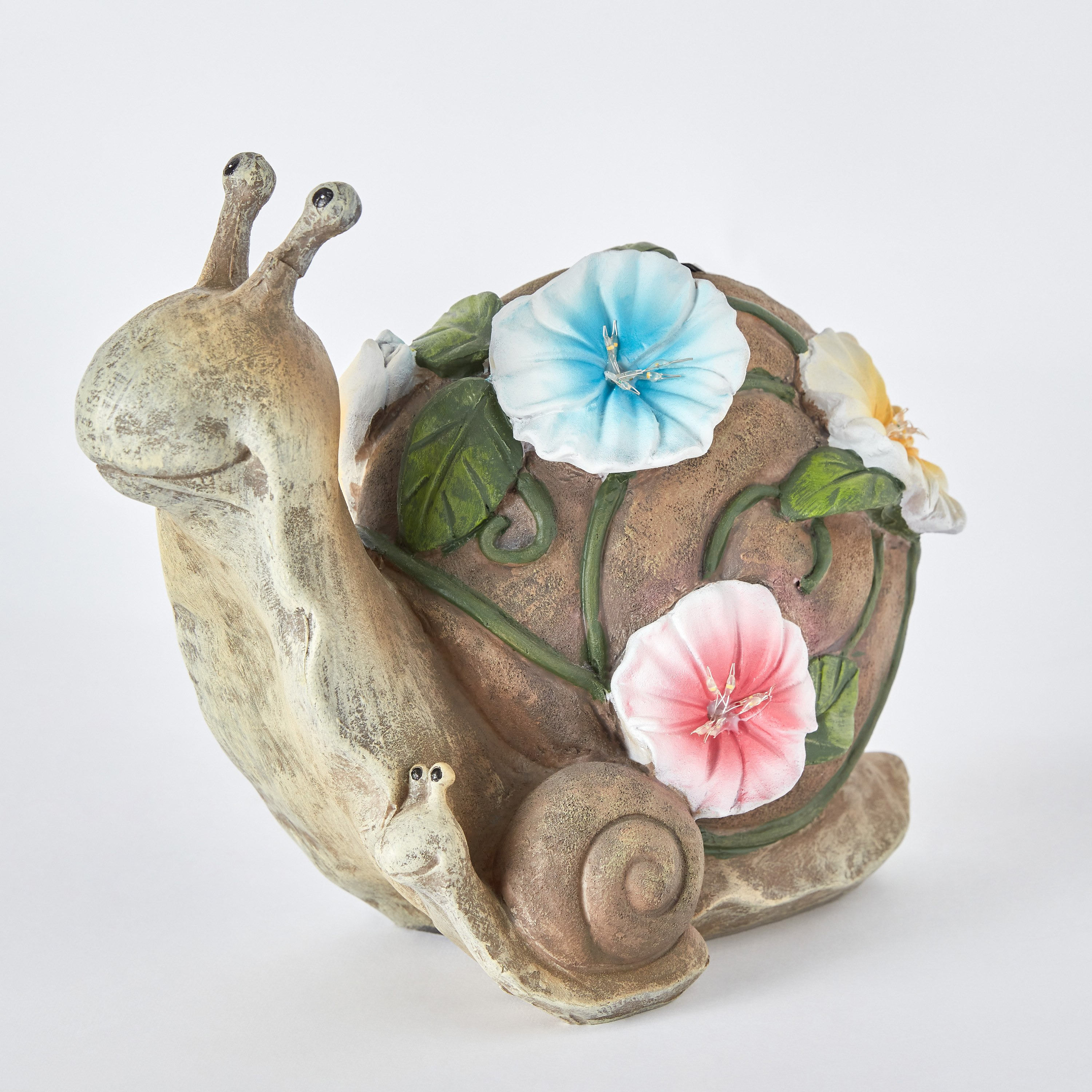 حلزون بوليريسين مع زهور وإضاءة شمسية من استريل - 27x13x22 سم-hbxhomeware-hbxdecorandfurnishings-image-6