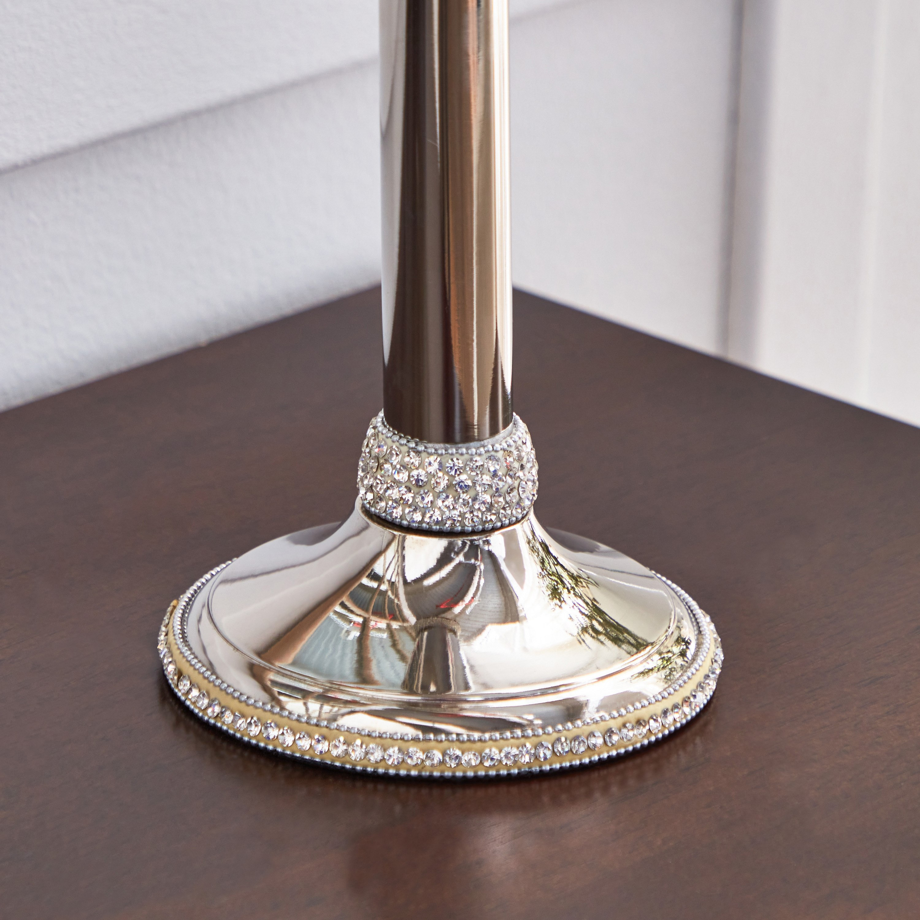 حامل شموع من الألومنيوم مع حجر الراين الفاخر من لينتون - 14x14x37 سم-hbxlivingroom-decorandaccessories-candleholders-image-4