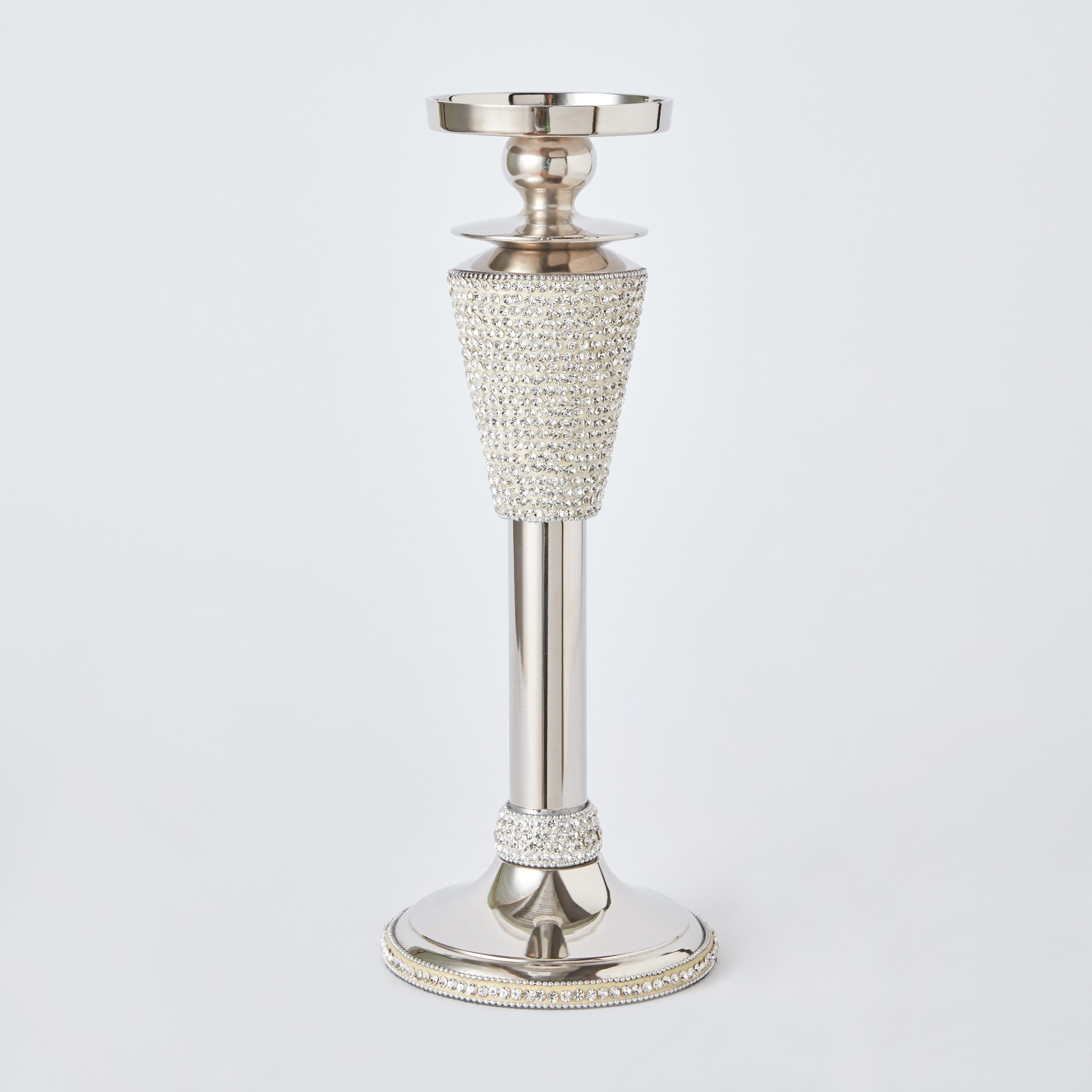 حامل شموع من الألومنيوم مع حجر الراين الفاخر من لينتون - 14x14x37 سم-hbxlivingroom-decorandaccessories-candleholders-image-6