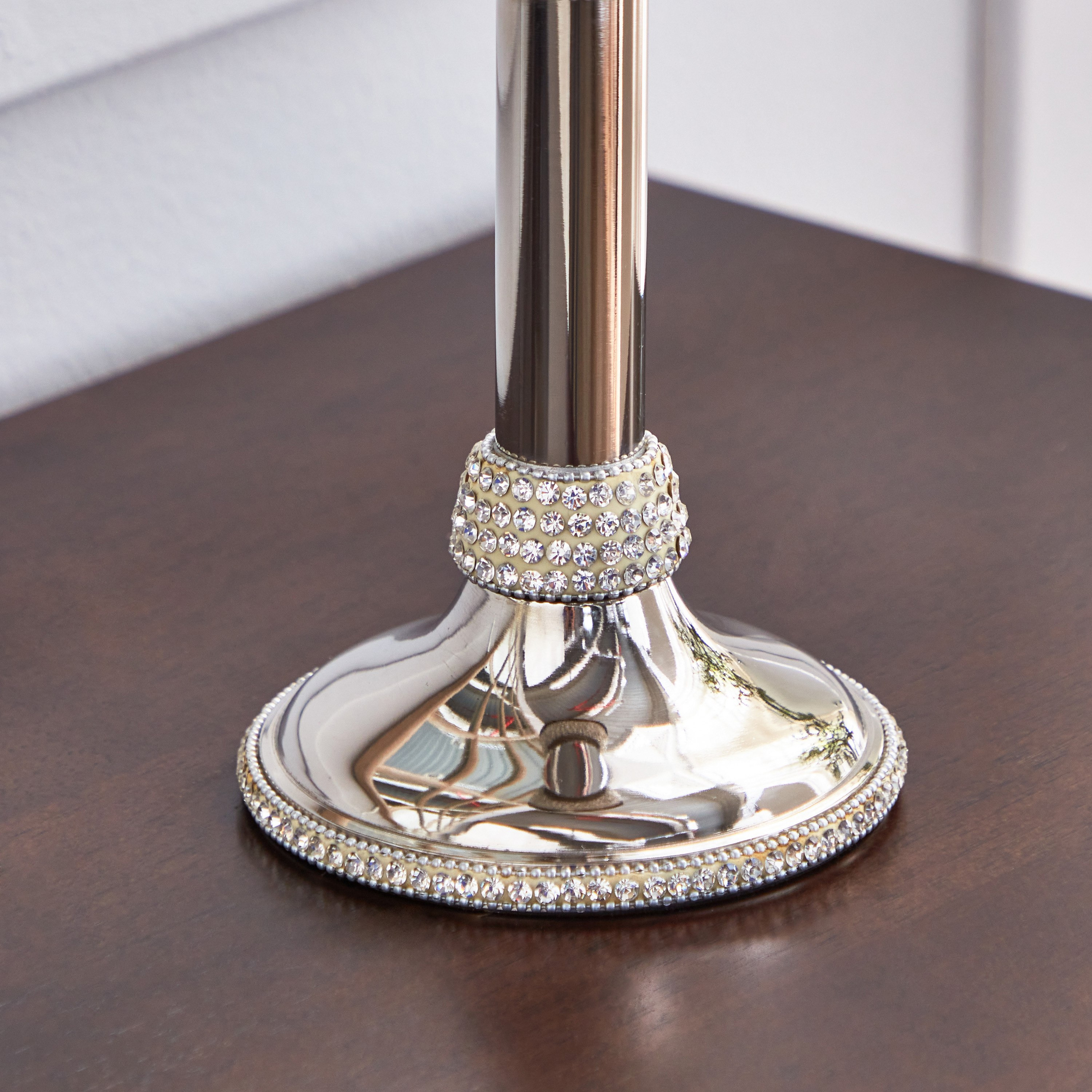 حامل شموع ألومنيوم مع أحجار الراين الفاخر من لينتون - 13x13x38 سم-hbxlivingroom-decorandaccessories-candleholders-image-4