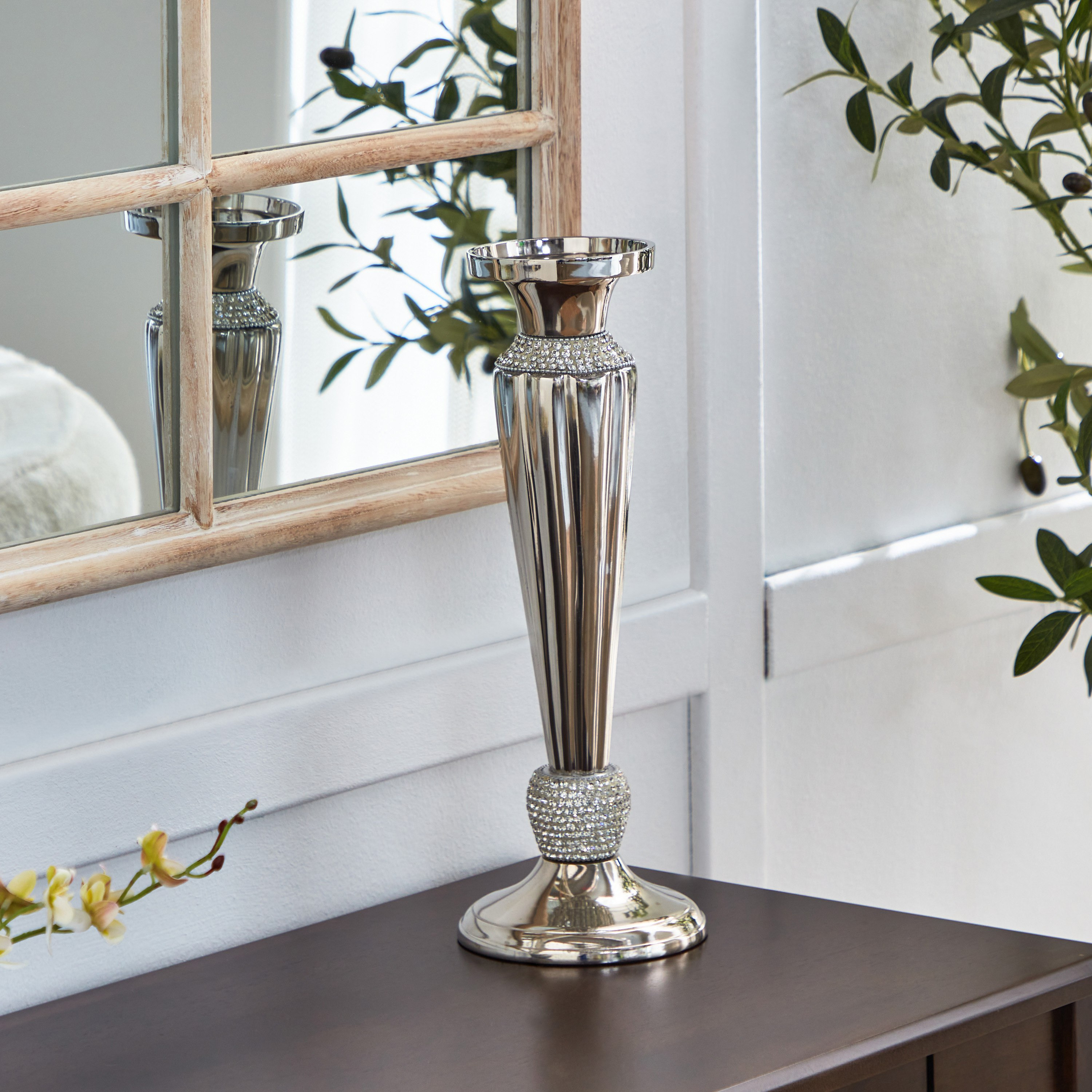 حامل شموع ألومنيوم بريميوم من لينتون - 13.3x13.3x38 سم-hbxlivingroom-decorandaccessories-candleholders-image-2