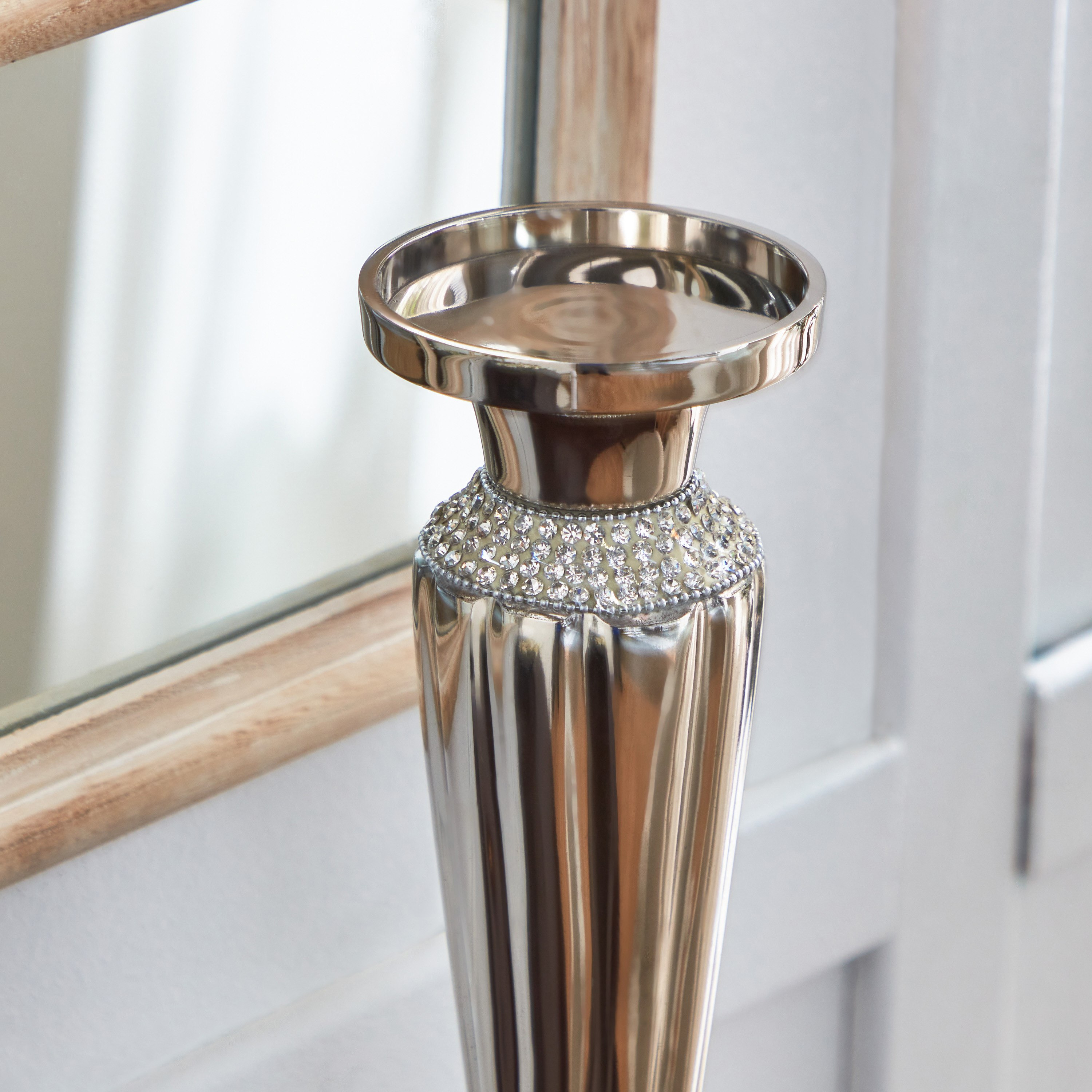 حامل شموع ألومنيوم بريميوم من لينتون - 13.3x13.3x38 سم-hbxlivingroom-decorandaccessories-candleholders-image-3