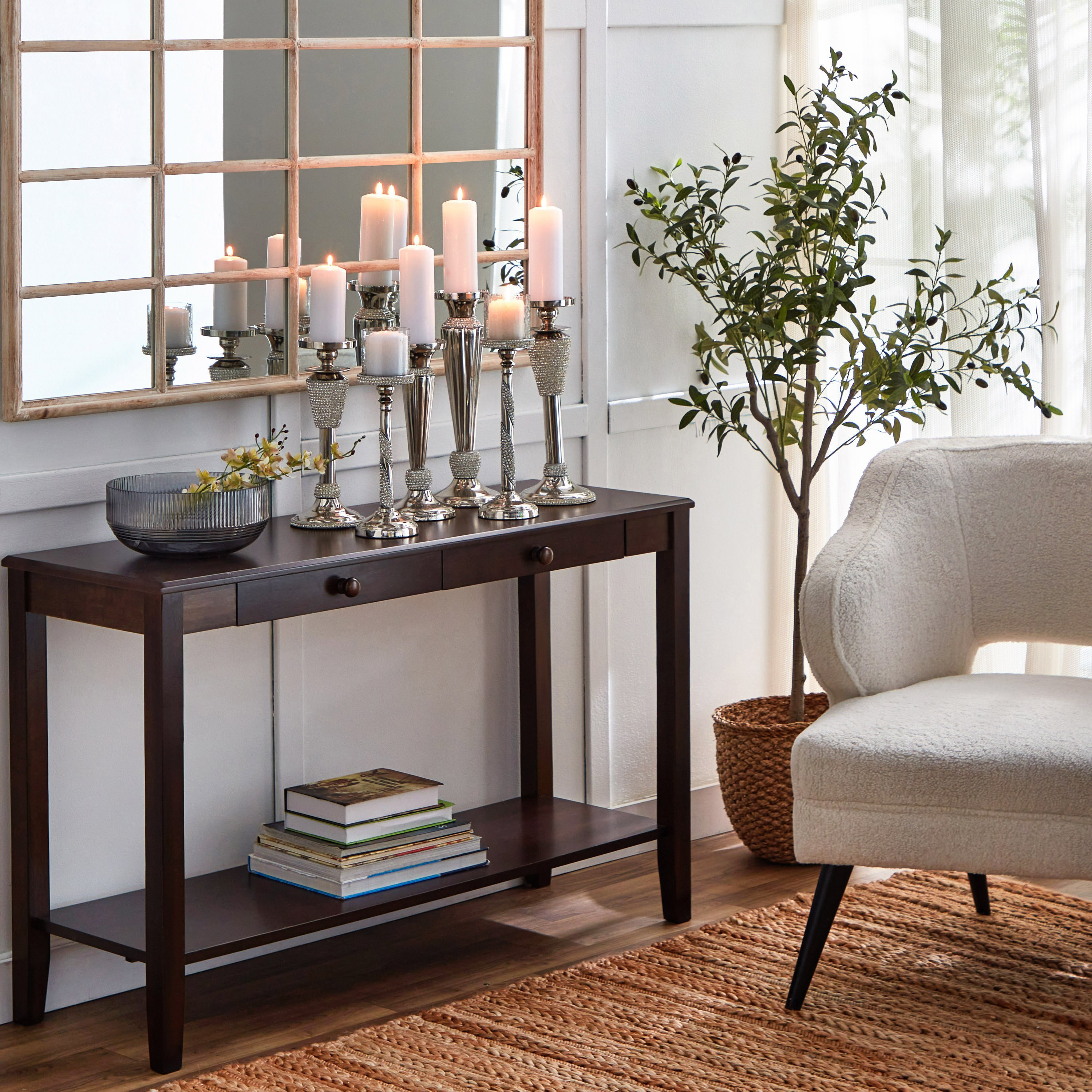 حامل شموع ألومنيوم بريميوم من لينتون - 13.3x13.3x38 سم-hbxlivingroom-decorandaccessories-candleholders-image-5