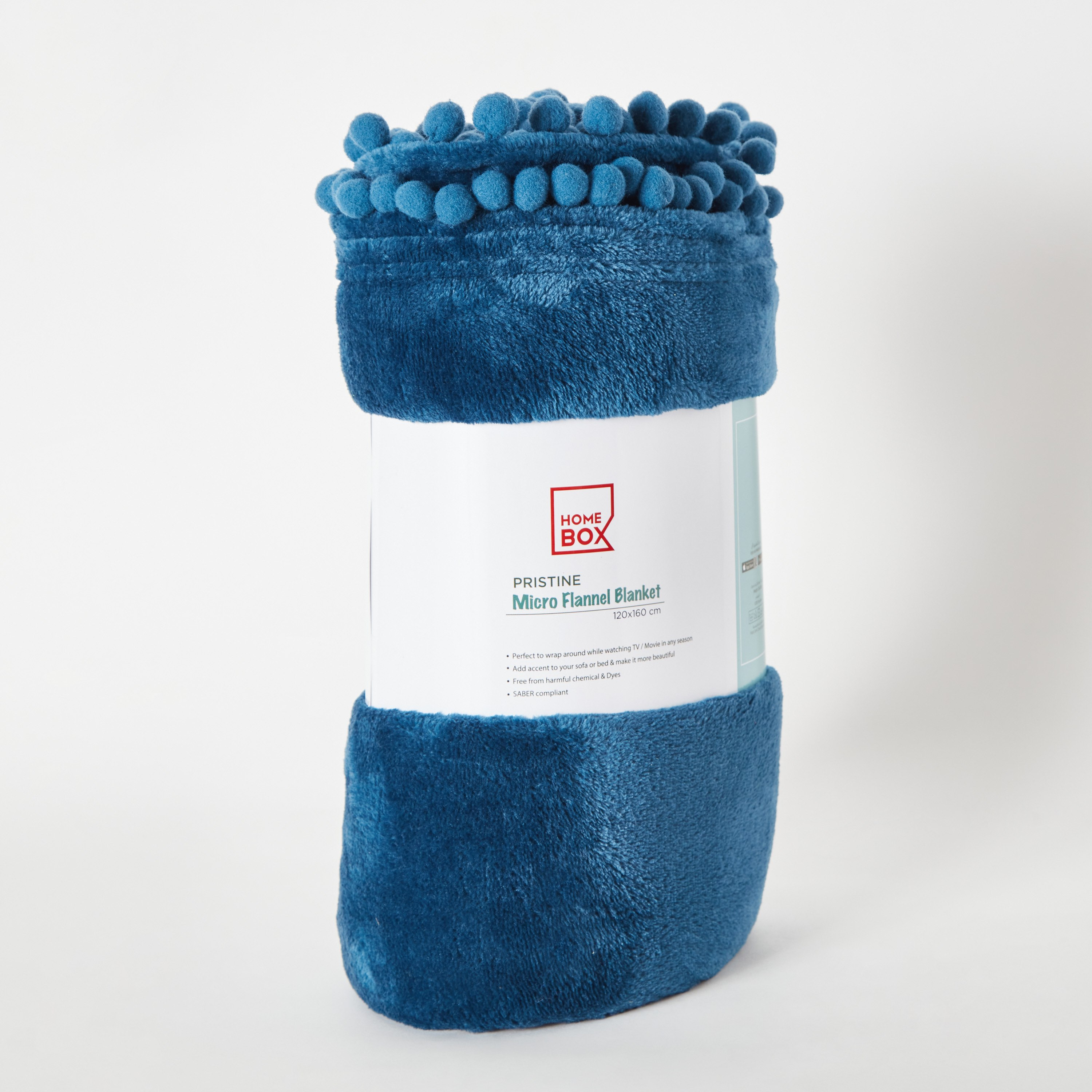 Arcade Pristine Solid Flannel Blanket with Pom-Pom - 120x160 cm-hbxhomeware-hbxkidsandyouth-image-8