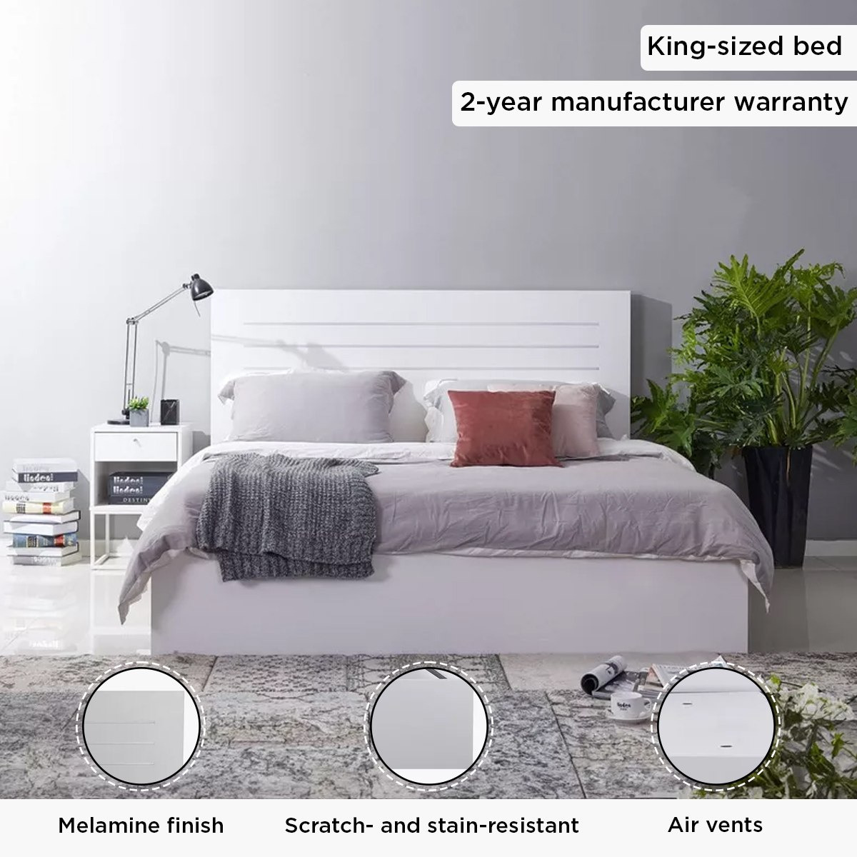 سرير كينج بمساحة تخزين هيدروليك من باتارا - 180x200 سم-hbxfurniture-bedsandbedsets-beds-king-image-10