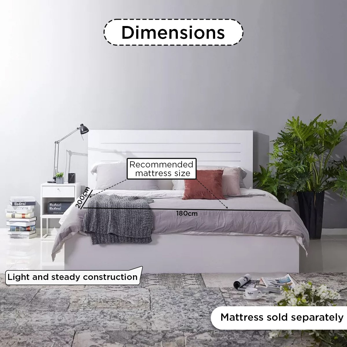 سرير كينج بمساحة تخزين هيدروليك من باتارا - 180x200 سم-hbxfurniture-bedsandbedsets-beds-king-image-9