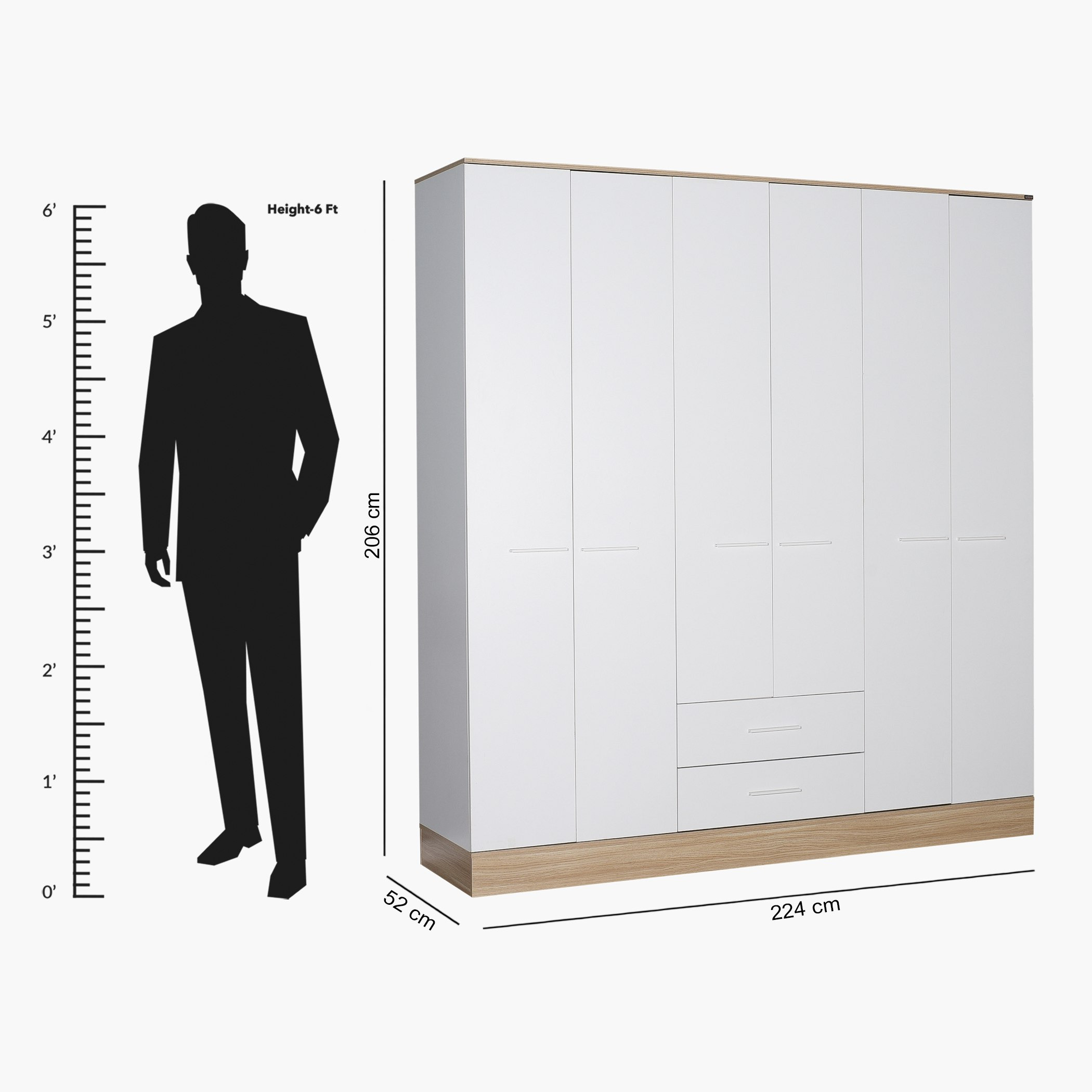 خزانة ملابس 6 أبواب مع درجين - هيلينا من موڤو-hbxfurniture-wardrobes-image-6