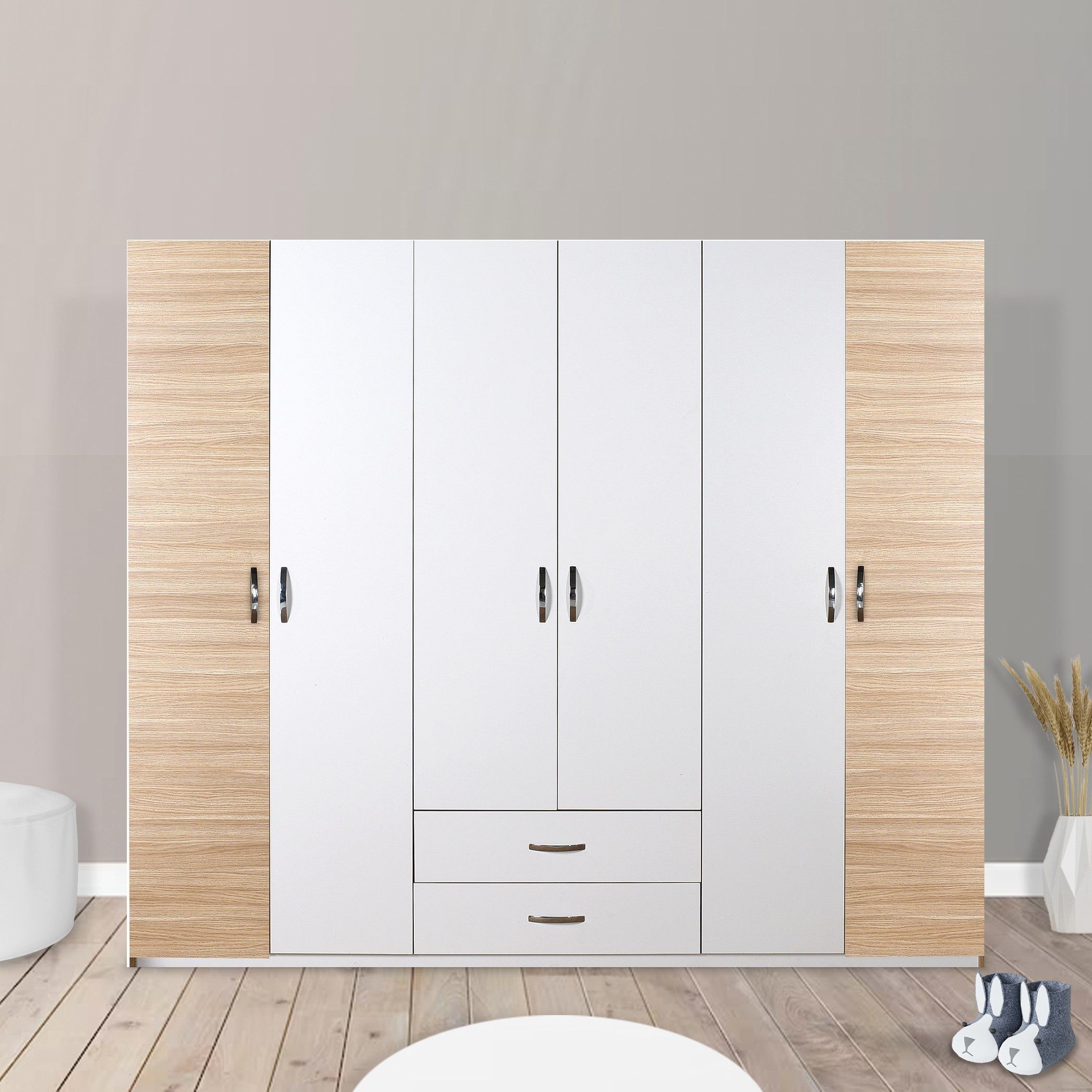خزانة ملابس 6 أبواب مع درجين - هيلينا من موڤو-hbxfurniture-wardrobes-image-1