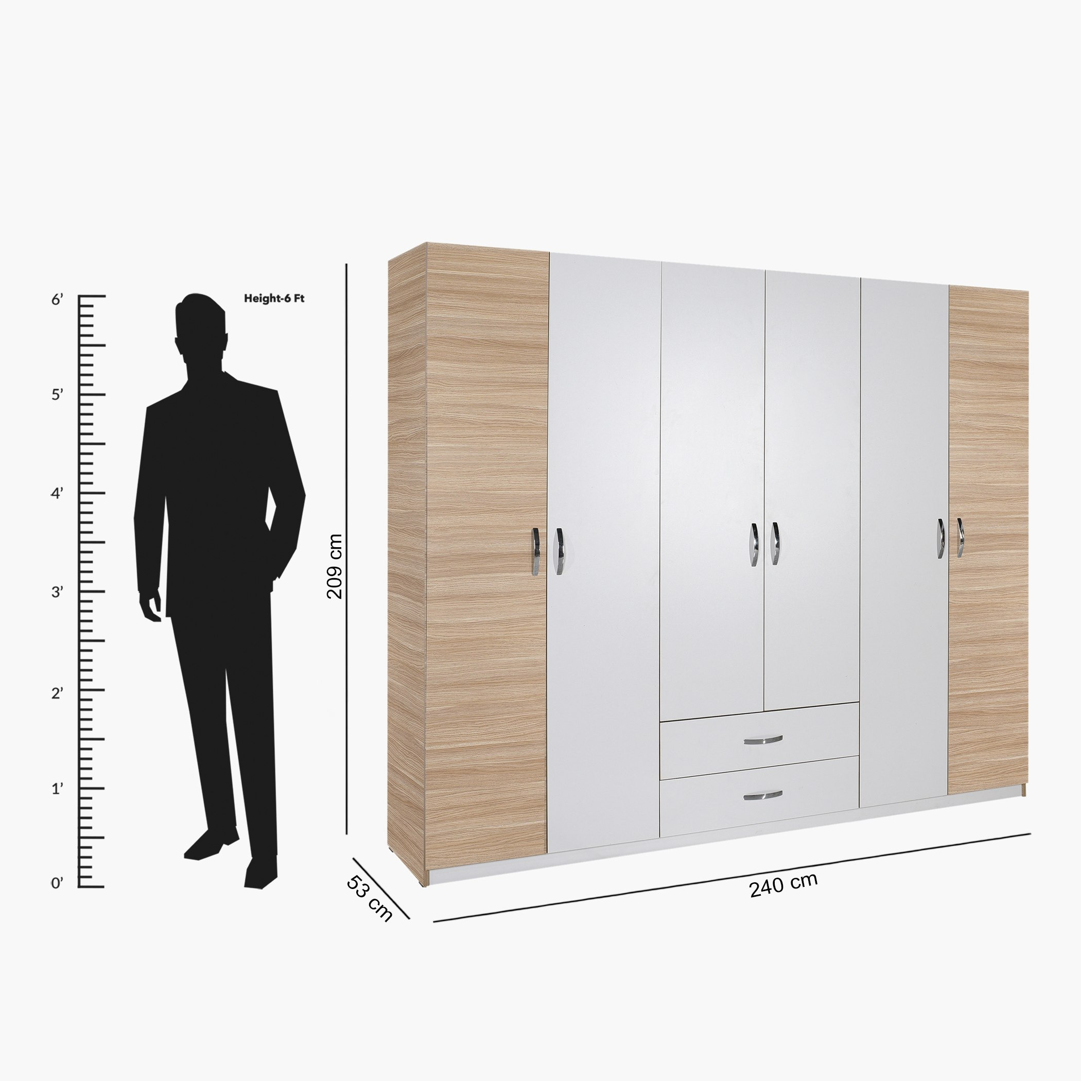 خزانة ملابس 6 أبواب مع درجين - هيلينا من موڤو-hbxfurniture-wardrobes-image-7