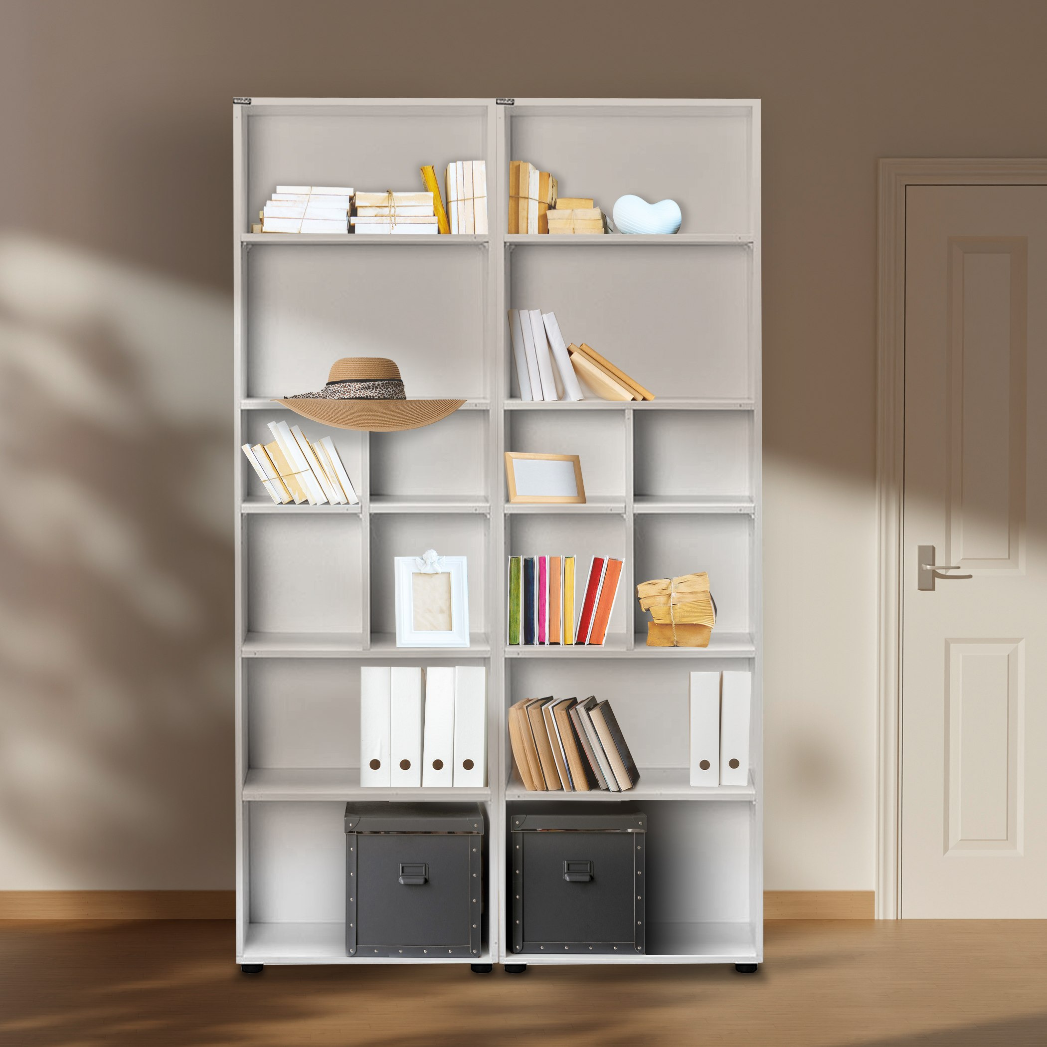 خزانة كتب 8 أقسام من هيلينا-hbxfurniture-office-bookcases-image-1