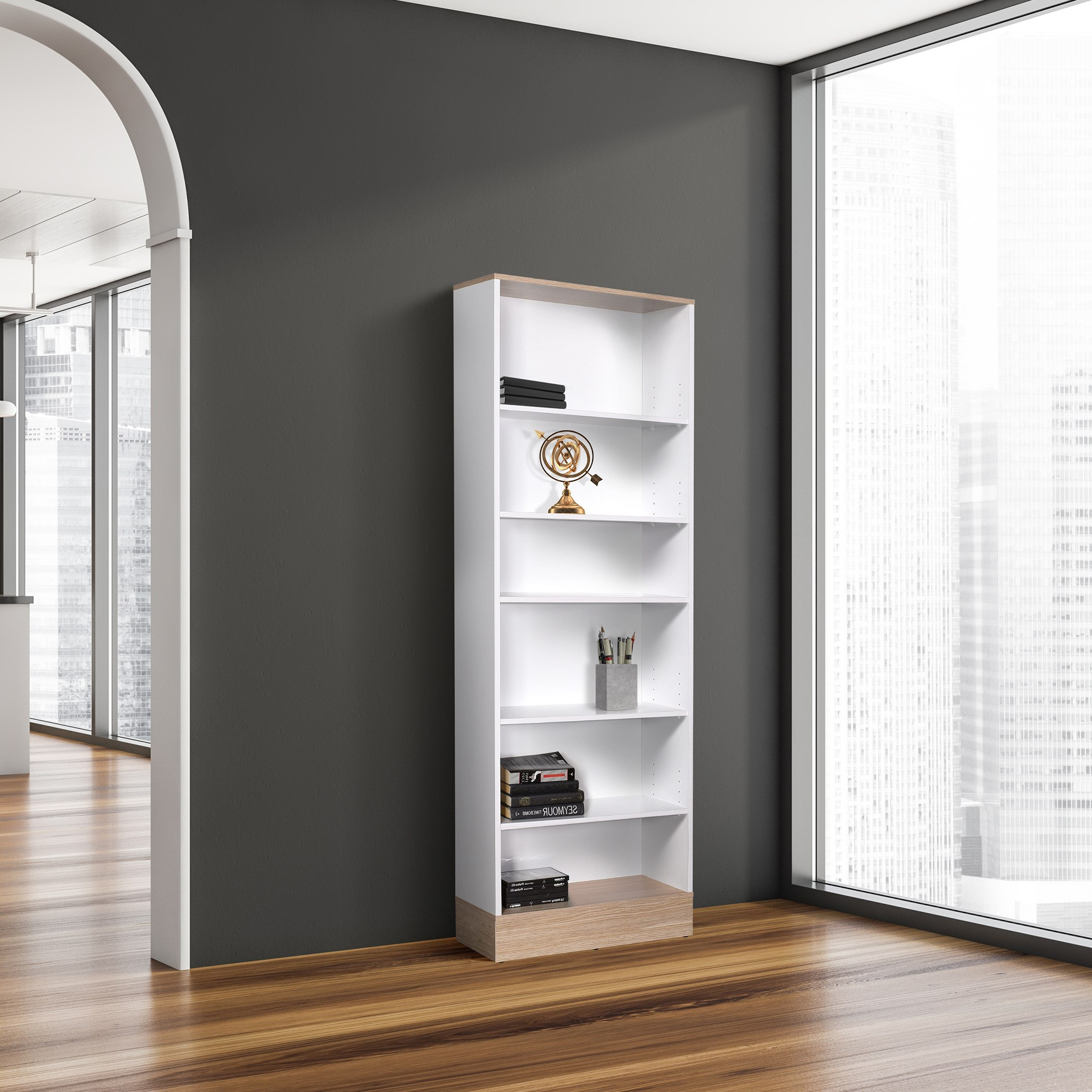 خزانة كتب 6 أرفف من هيلينا-hbxfurniture-office-bookcases-image-1