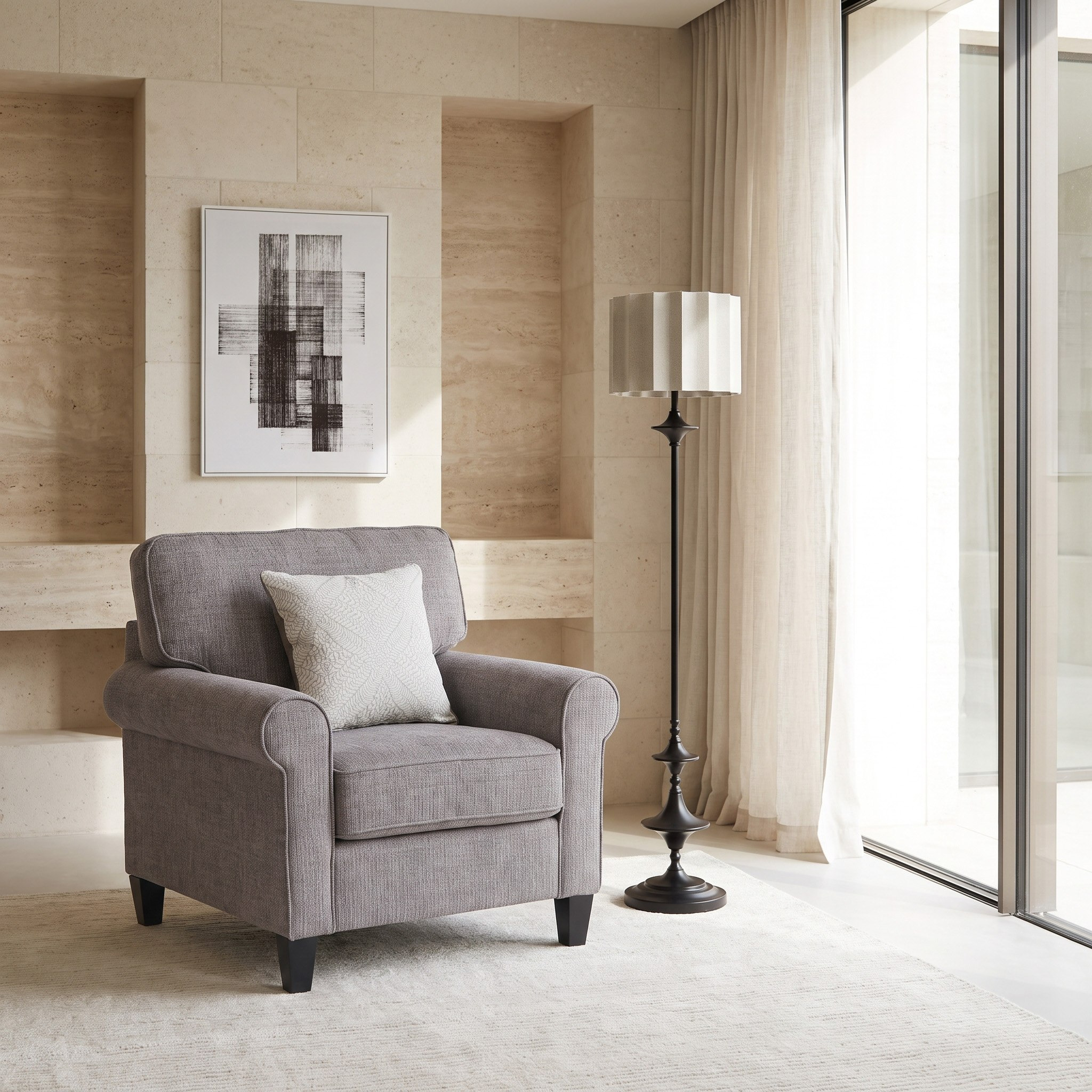 Angelic Oakwood 1-Seater Sofa with Cushion-hbxlivingroom-sofasandarmchairs-sofas-image-1