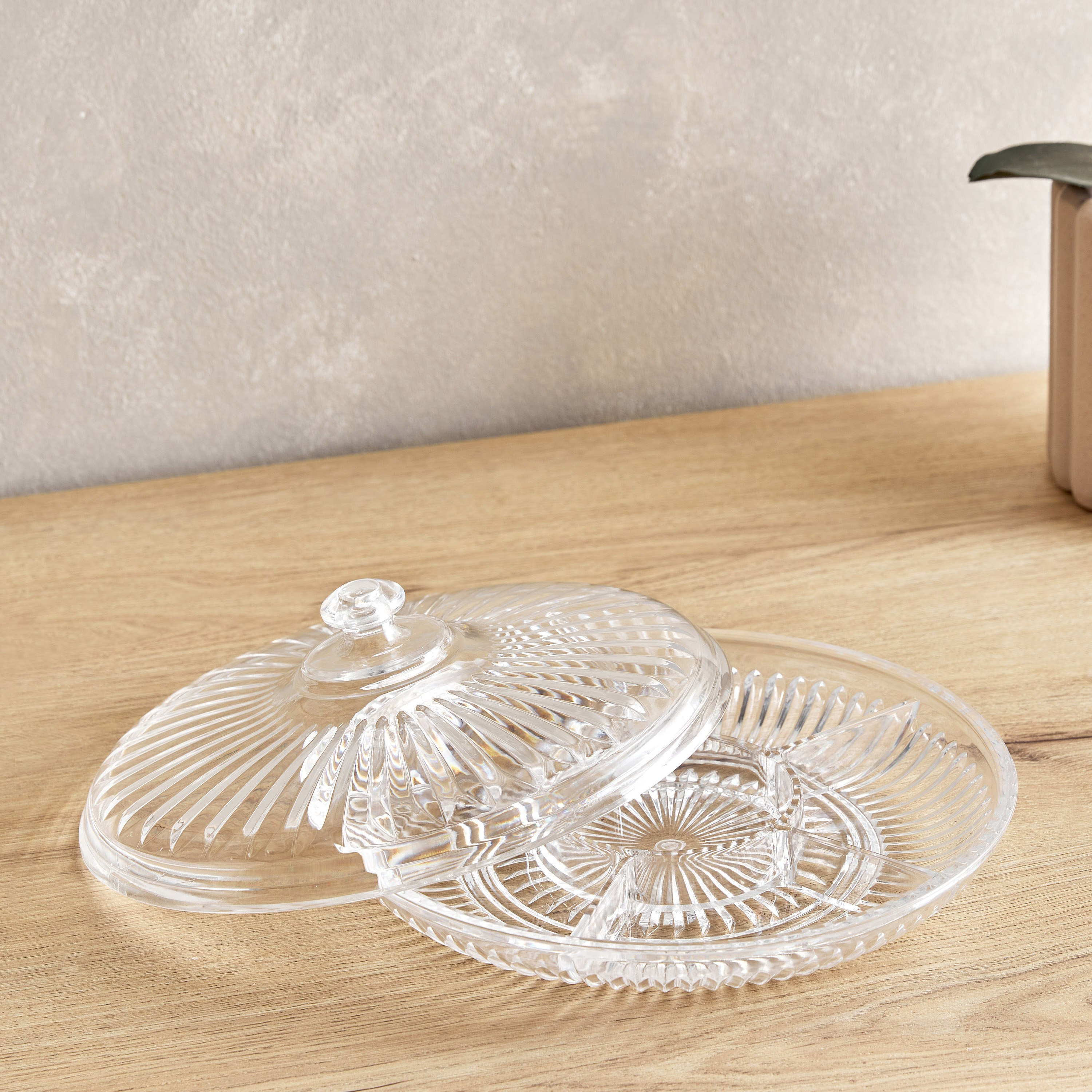 صحن مقسّم أكريليك من كريستا - 26 سم-hbxdecorandfurnishings-tabletop-serveware-image-2
