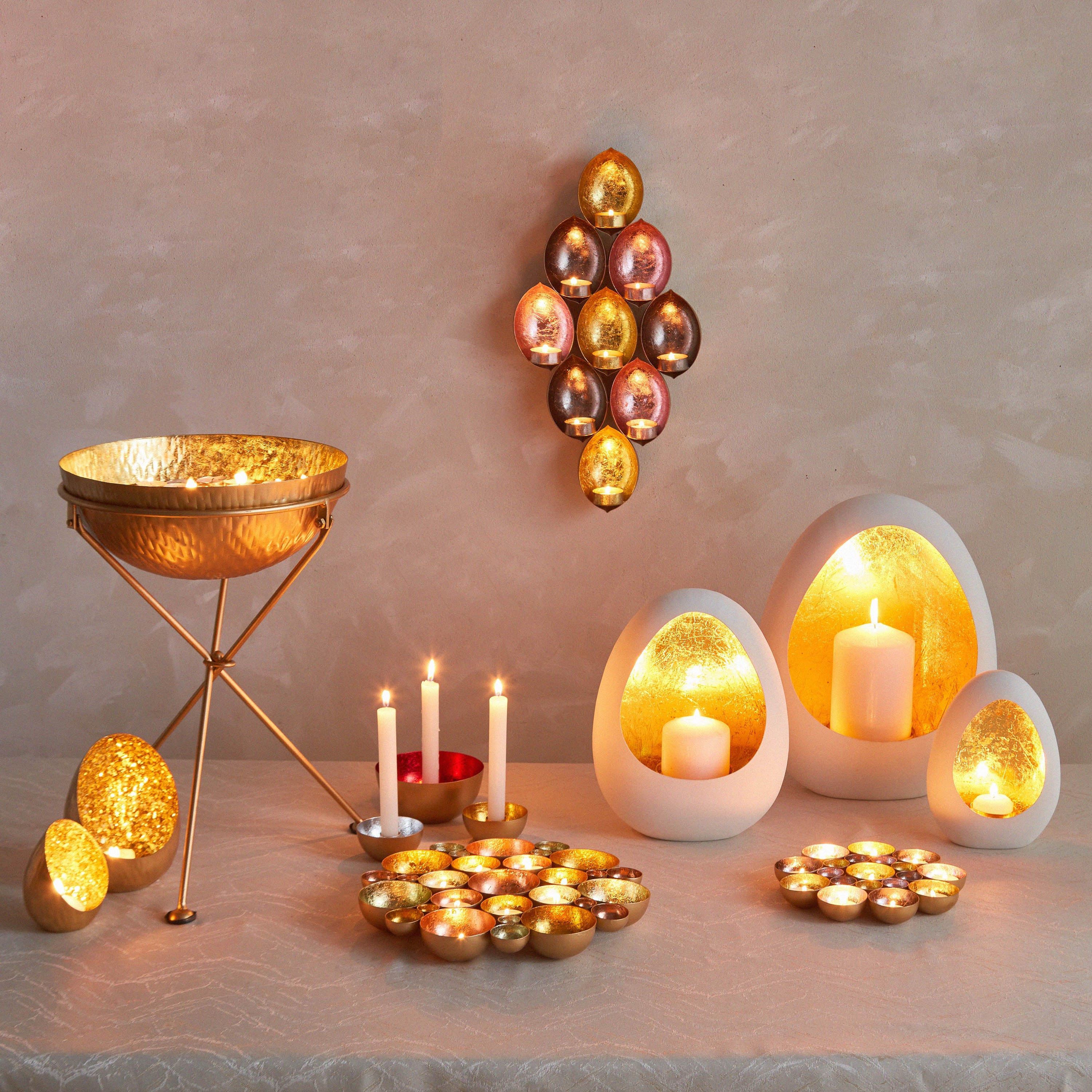 طقم حوامل شموع صغيرة لتزيين الحائط 3 قطع معدن من بلش-hbxlivingroom-decorandaccessories-candleholders-image-5