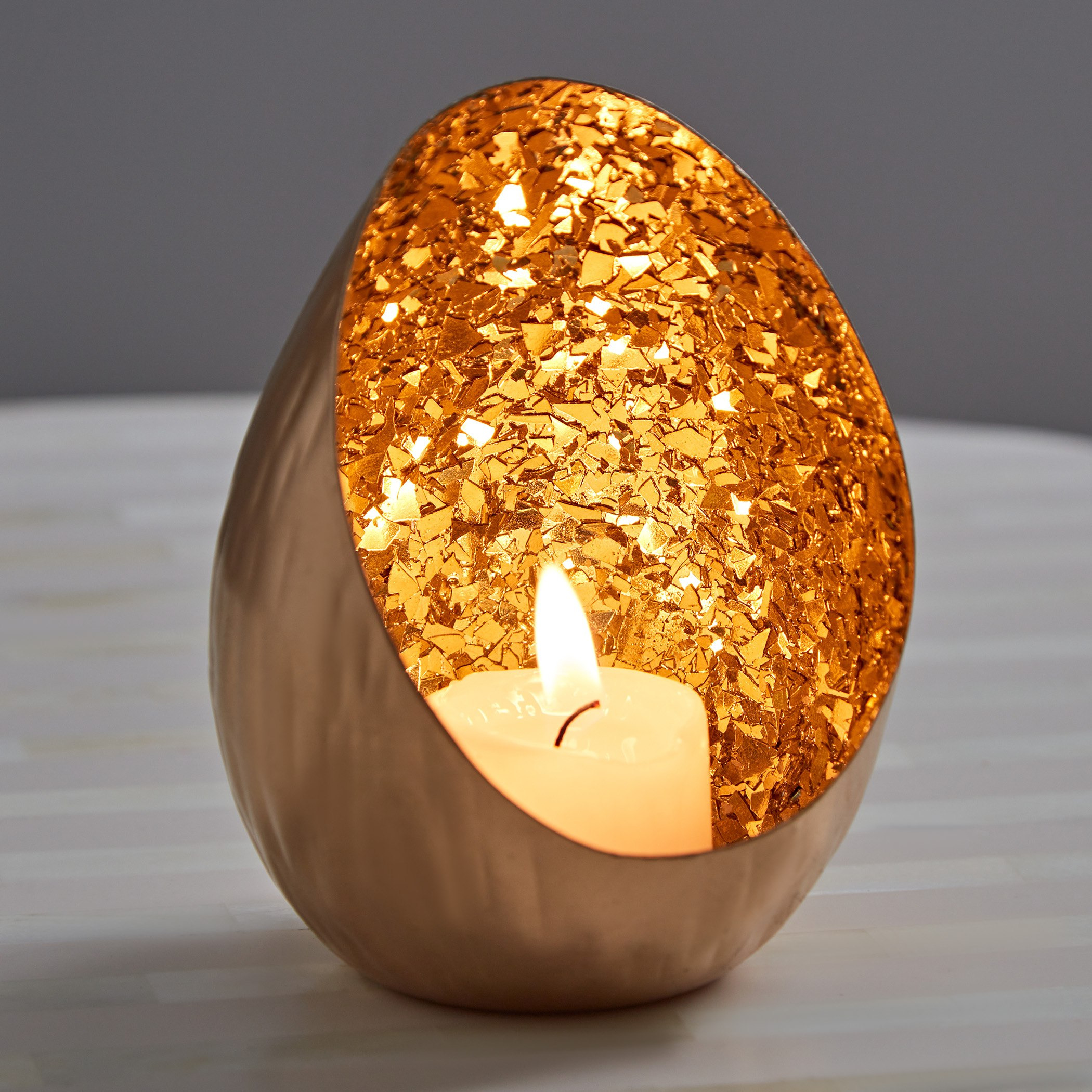 حامل شموع فسيفساء من بلش - 8x8x12 سم-hbxlivingroom-decorandaccessories-candleholders-image-1