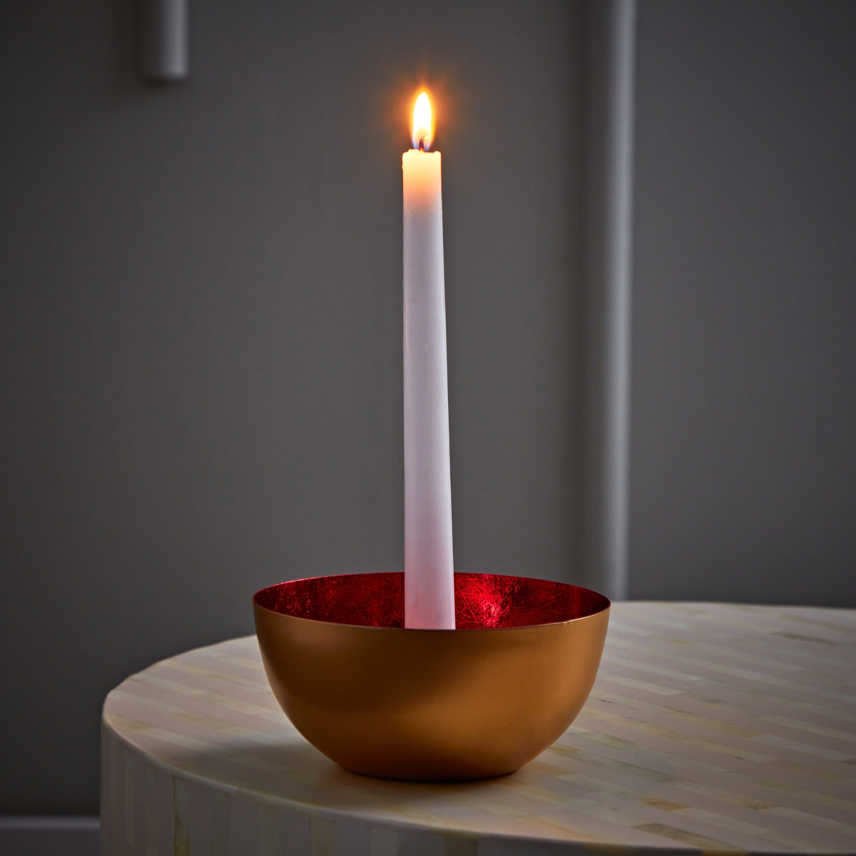 Blush Metal Candleholder - 13x13x6.5 cm-hbxlivingroom-decorandaccessories-candleholders-image-1