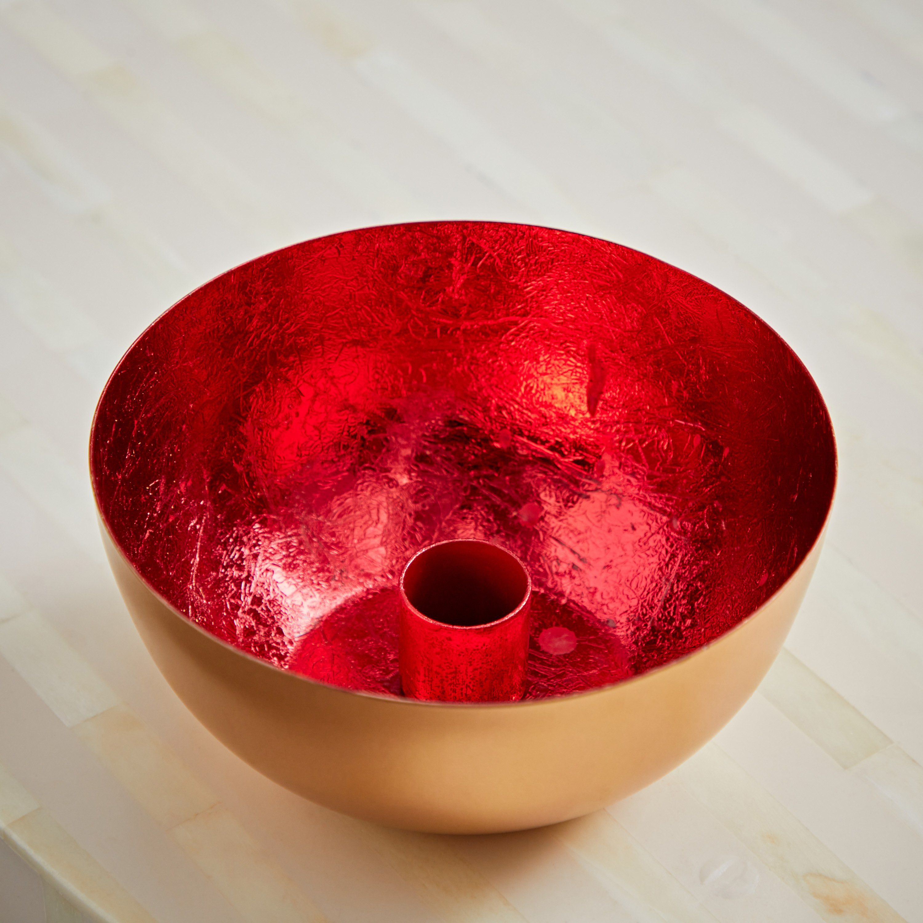 Blush Metal Candleholder - 13x13x6.5 cm-hbxlivingroom-decorandaccessories-candleholders-image-3