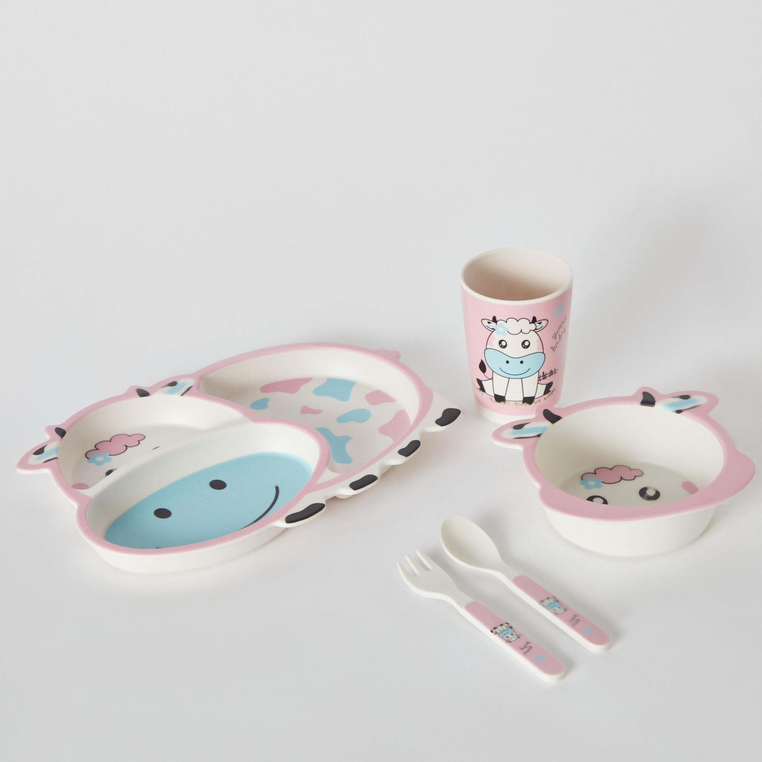 طقم عشاء خيزران 5 قطع بقرة من بلاي لاند- 19x27x10 سم-hbxhomeware-hbxkidsandyouth-image-5