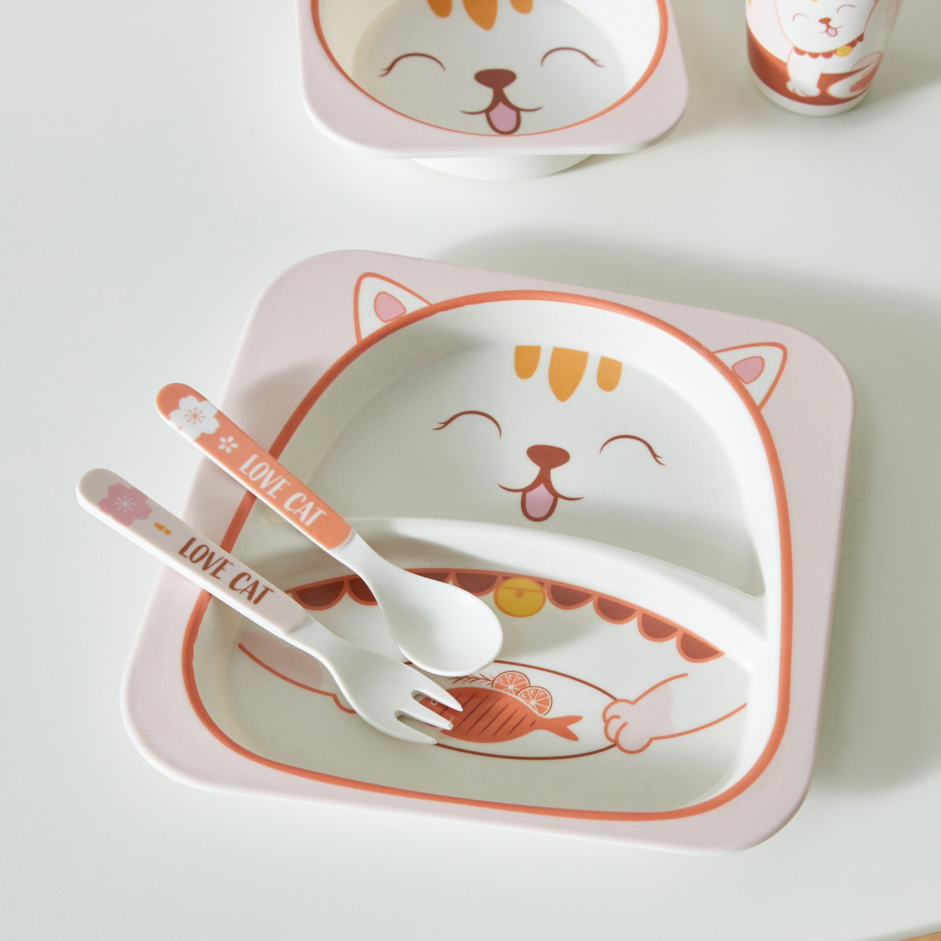 طقم عشاء خيزران 5 قطع كيتي من فلاترباي - 21.4x21.4x9.5 سم-hbxhomeware-hbxkidsandyouth-image-2