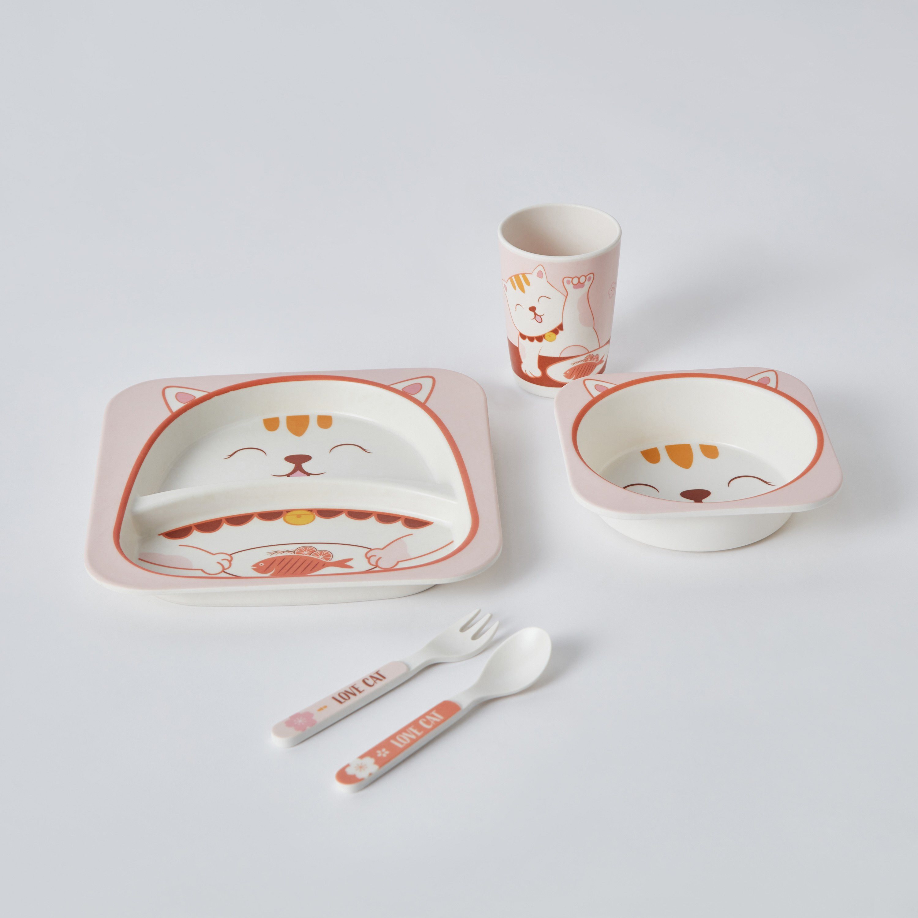 طقم عشاء خيزران 5 قطع كيتي من فلاترباي - 21.4x21.4x9.5 سم-hbxhomeware-hbxkidsandyouth-image-5