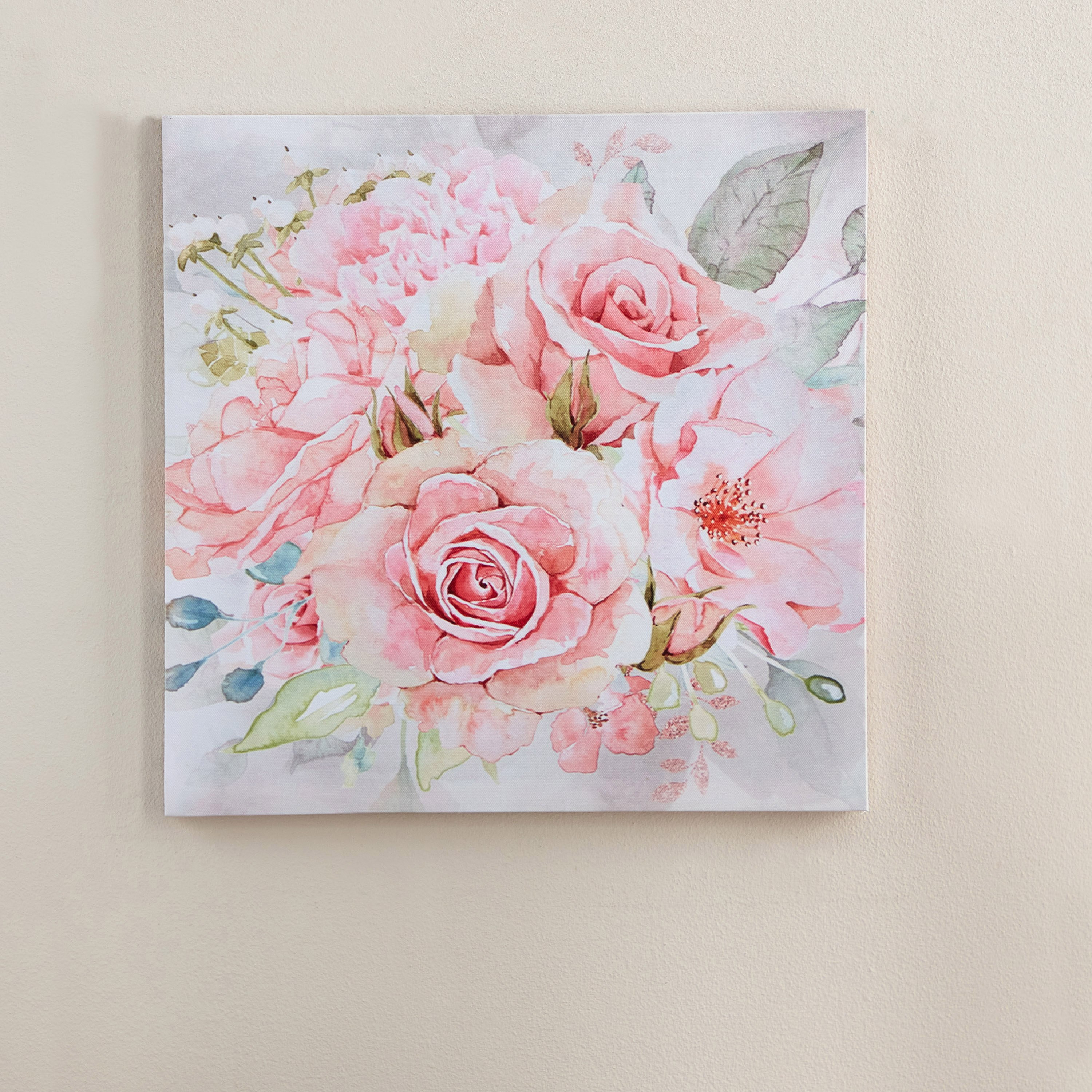 Elmer Canvas Flowers Printed Framed Picture - 40x40x1.8 cm-hbxhomeware-hbxdecorandfurnishings-image-2