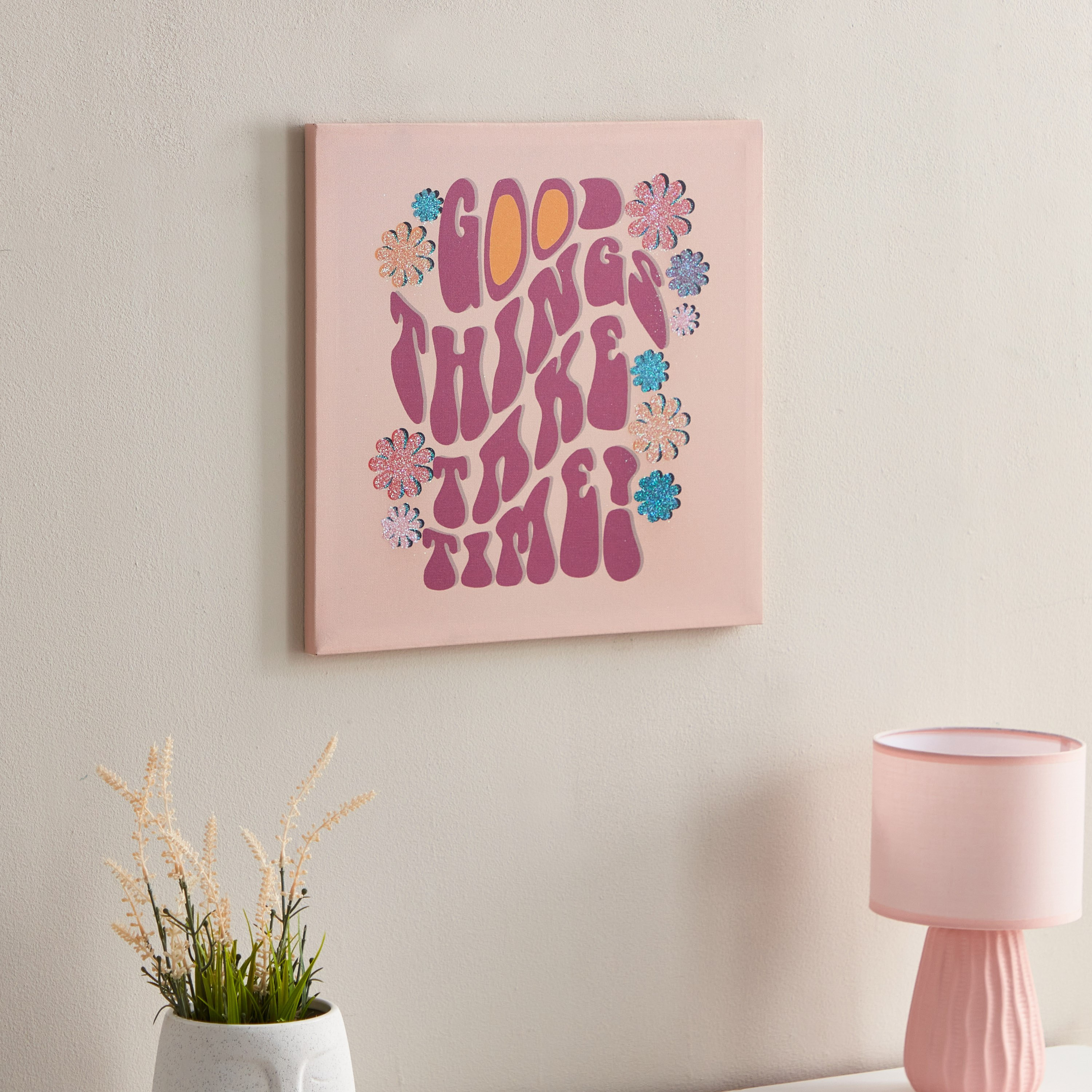 زينة حائط كانفاس أرتيستري جود ثينجز من هيرميون - 40x40x1.8 سم-hbxkidsandyouth-walldecor-wallart-image-1