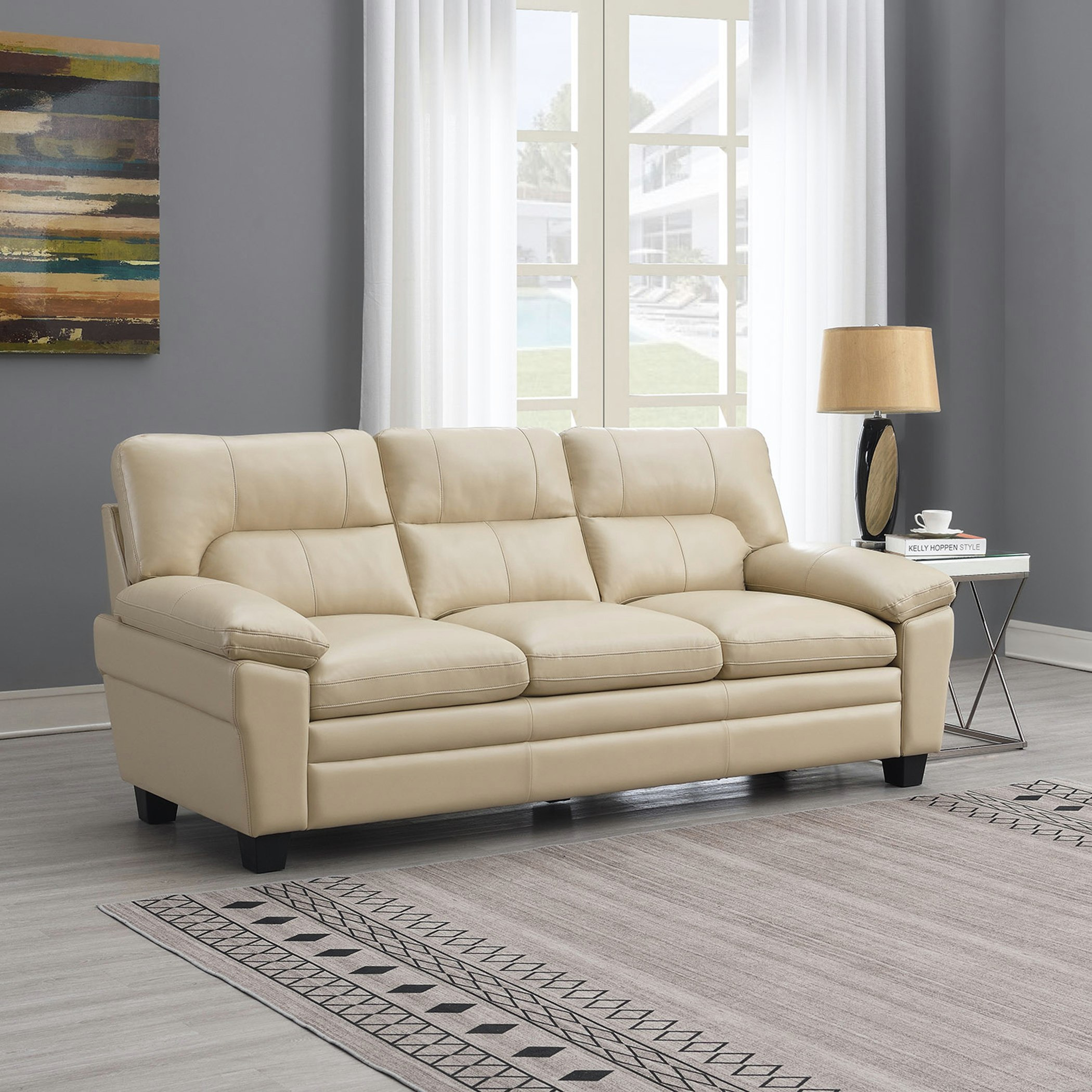 Faux leather deals sleeper sofa