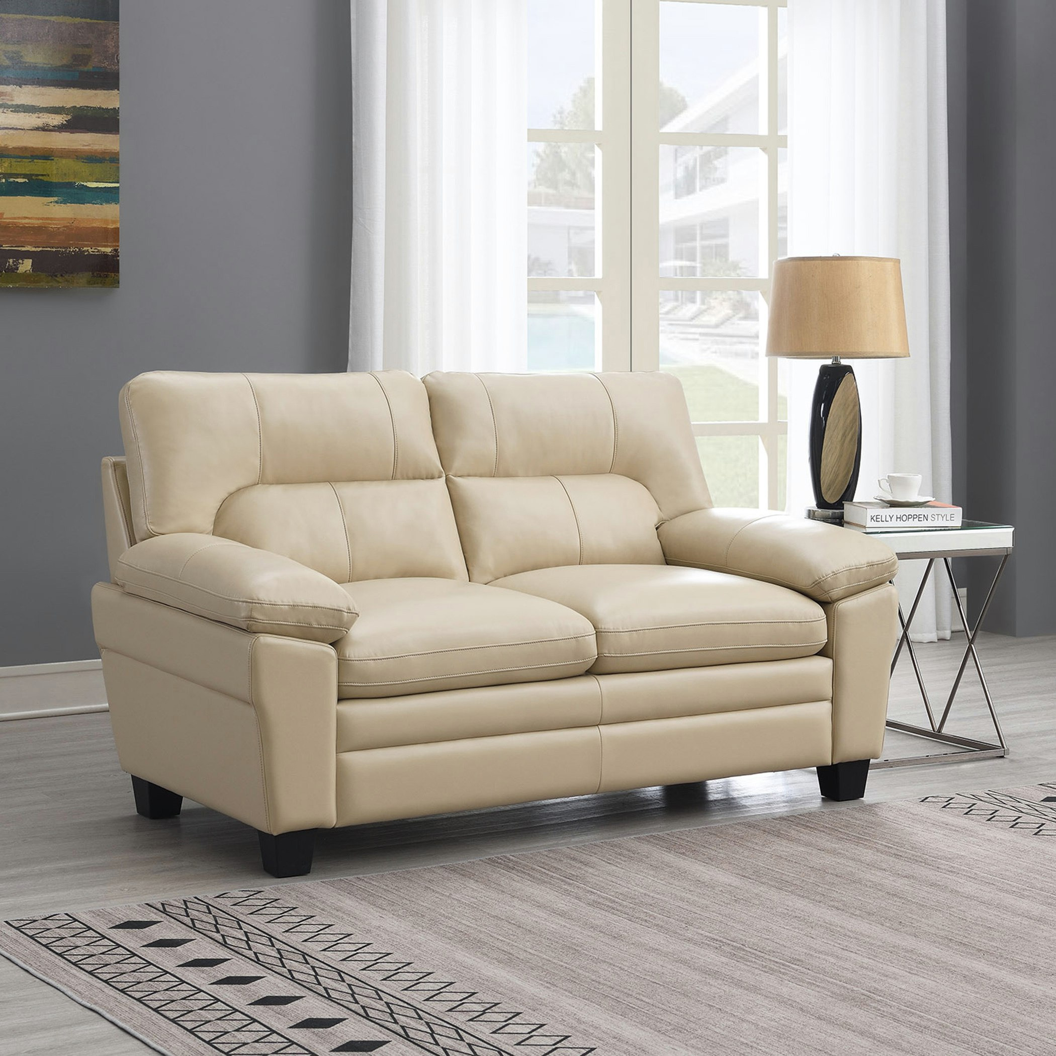 Charleston 2 Seater Faux Leather Sofa