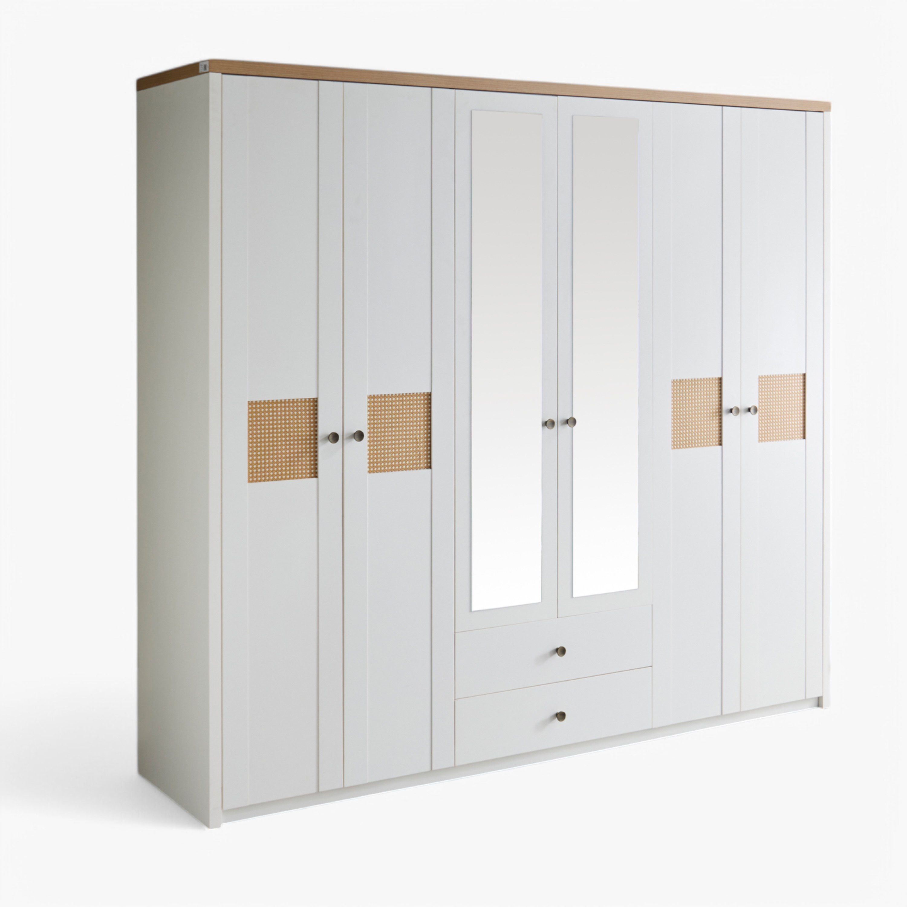 خزانة ملابس 4 أبواب ودرجين ومرآة من فيوجن-hbxfurniture-wardrobes-image-14