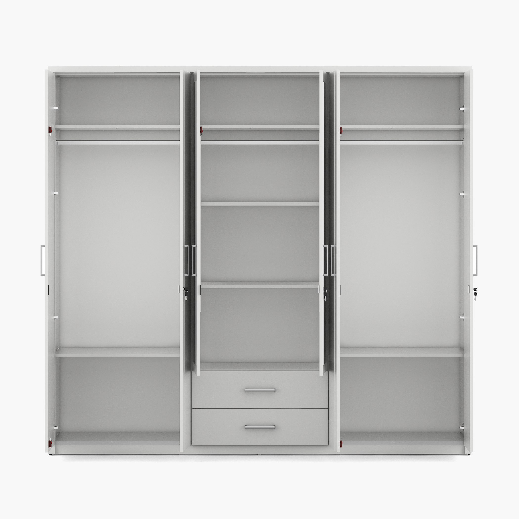 Philip 6-Door Wardrobe with 2 Drawers and Mirrors-hbxfurniture-wardrobes-image-4