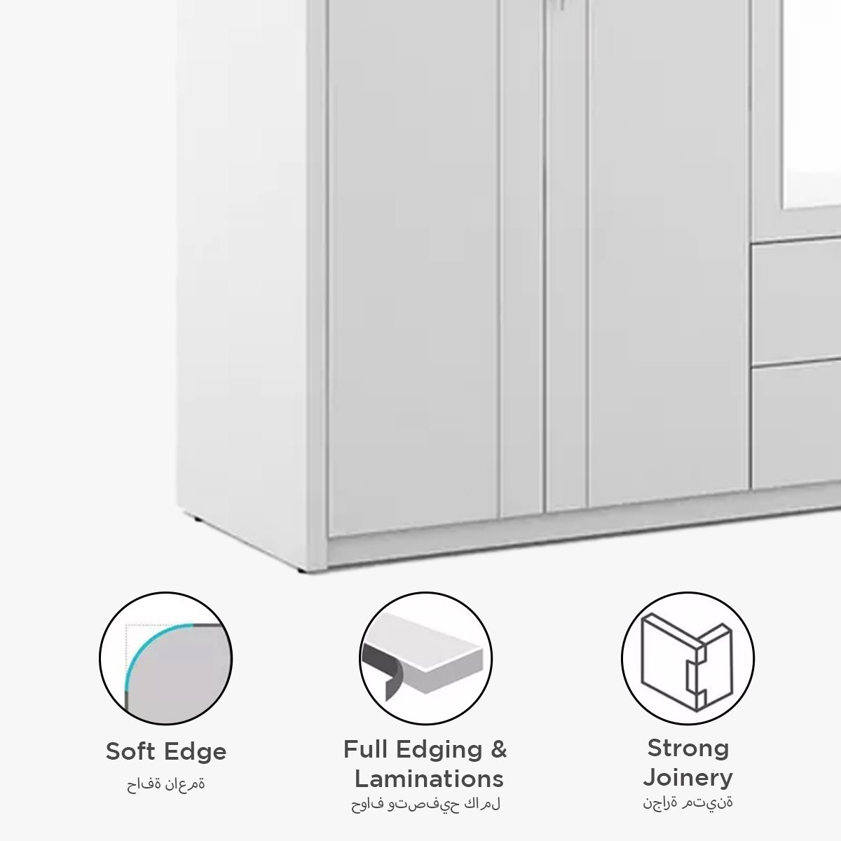 Philip 6-Door Wardrobe with 2 Drawers and Mirrors-hbxfurniture-wardrobes-image-6