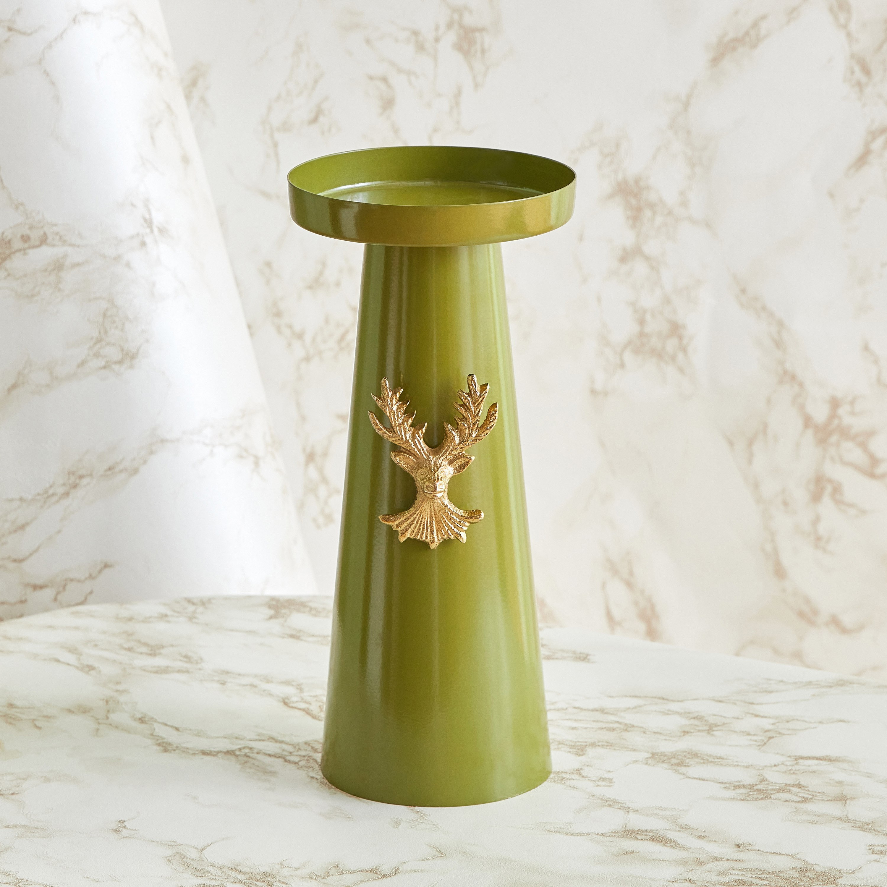 حامل شموع عمودية معدن برأس رنّة ألومنيوم من توفا - 12.5x12.5x27 سم-hbxlivingroom-decorandaccessories-candleholders-image-2