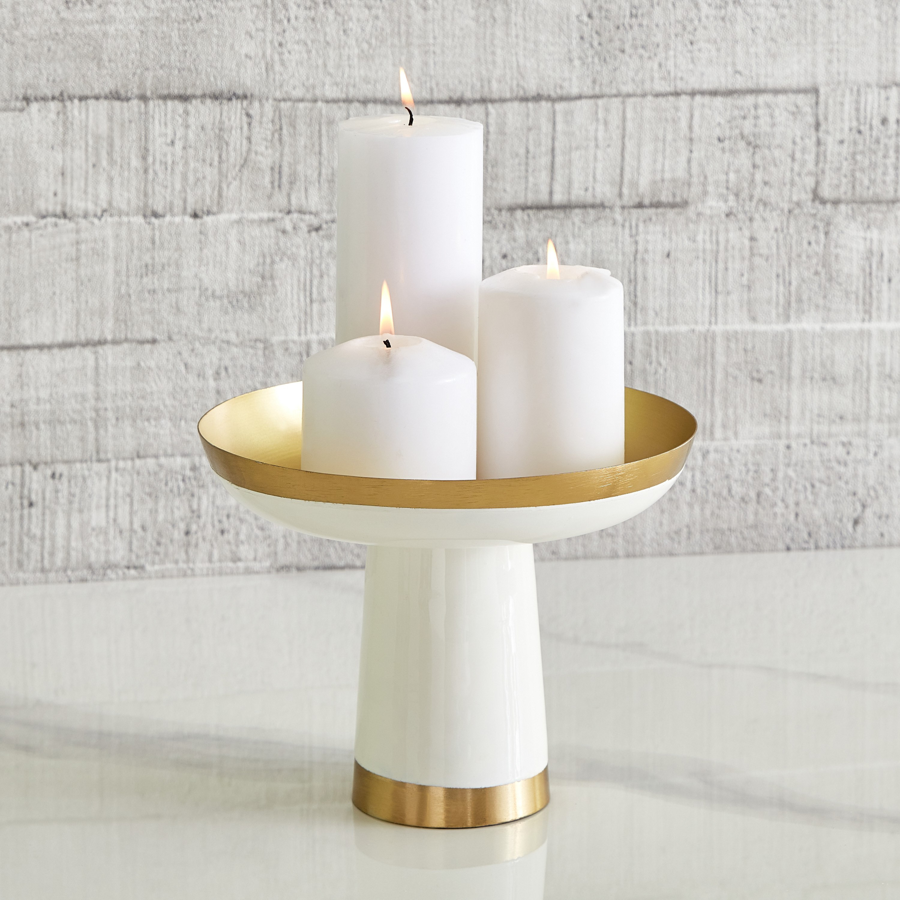 حامل شموع عمودي معدن من توفا - 19.5x19.5x15.5 سم-hbxlivingroom-decorandaccessories-candleholders-image-1