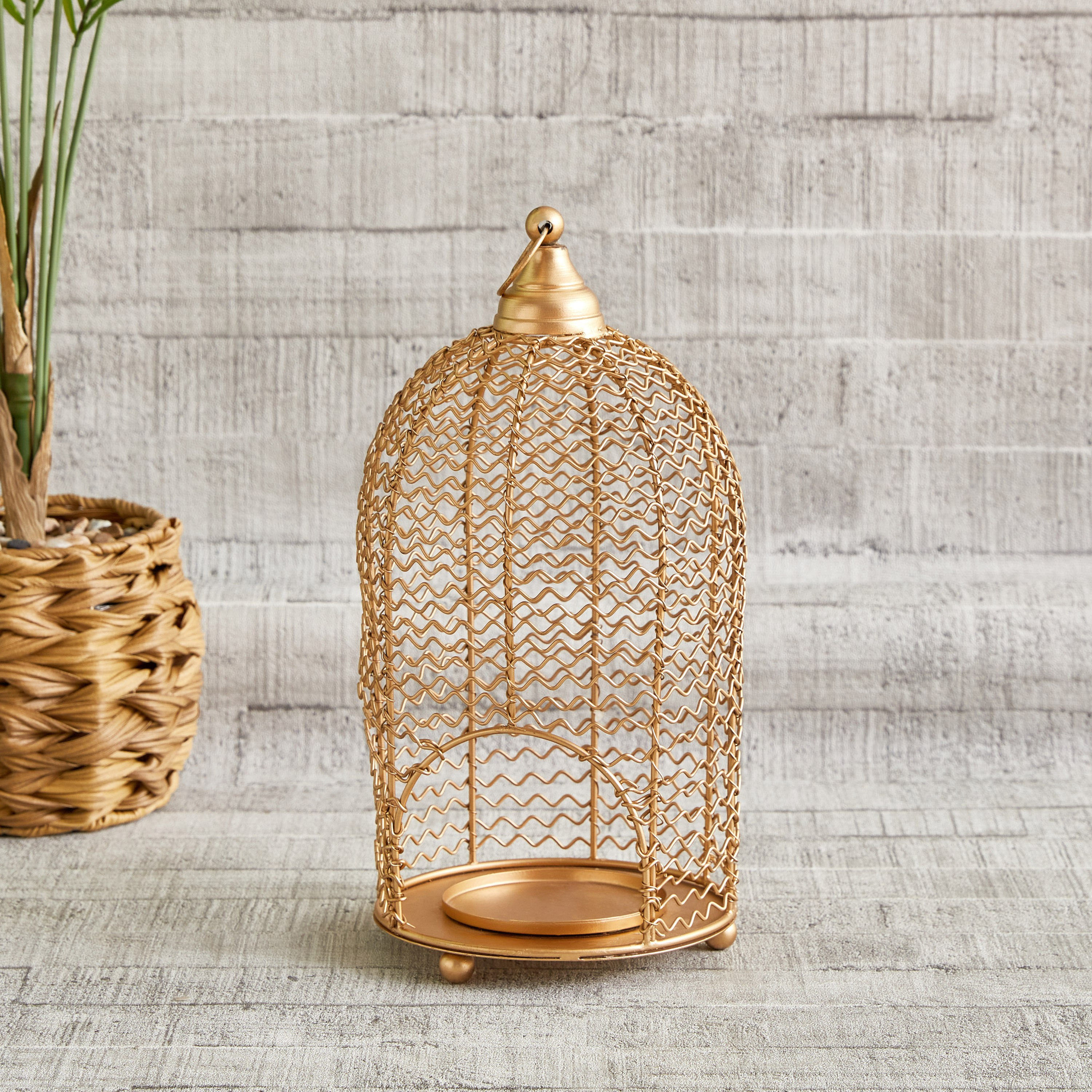 حامل شموع شبكي معدن للديكور من توفا - 16.5x16.5x34 سم-hbxdecorandfurnishings-homeaccessories-lanterns-image-2
